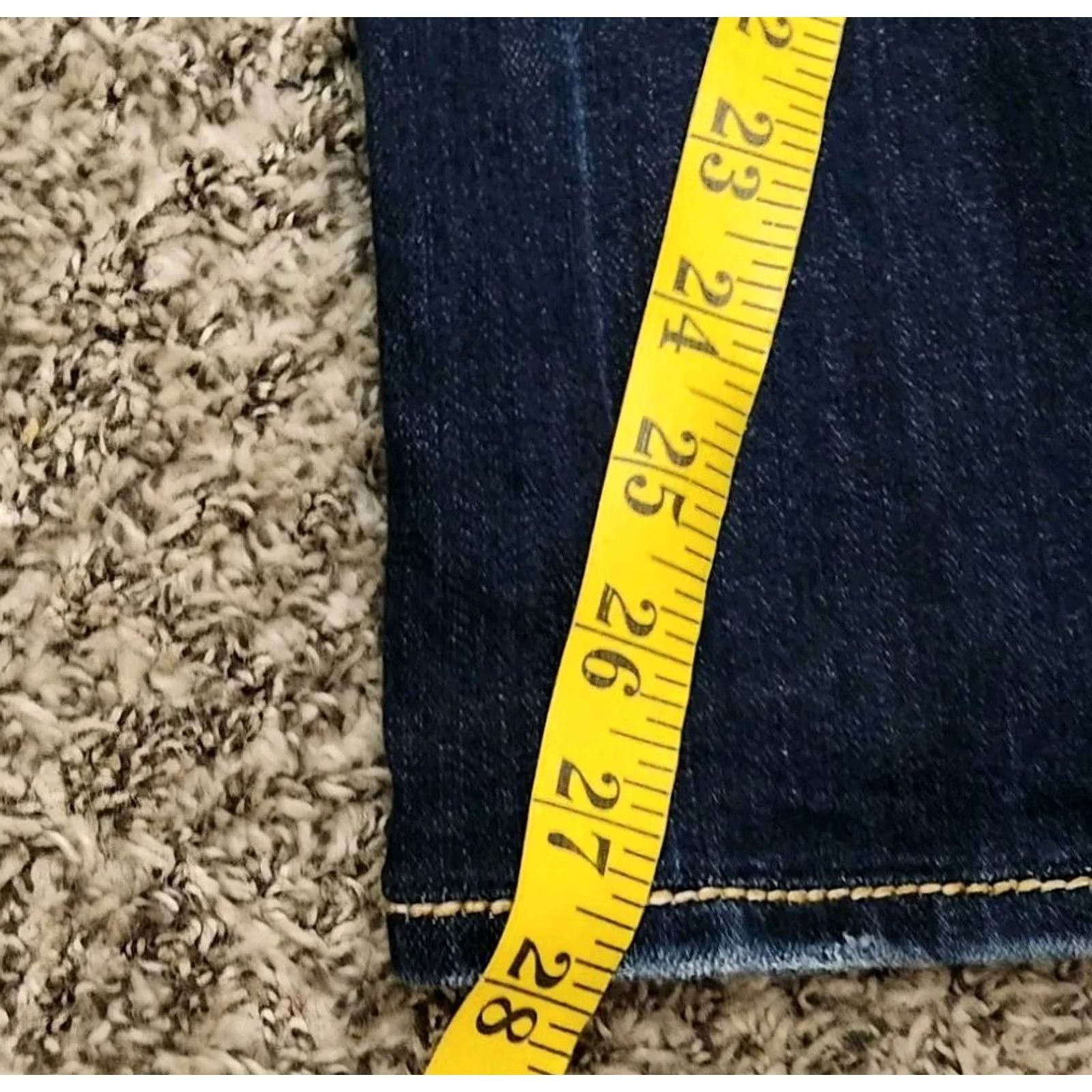 Vintage Rock Revival Karla Skinny Jeans 30 Dark Wash Blue Denim Rhinestone Studded Embroidered Pockets Women jeans Slim Size 30" / US 8 / IT 44 - 4 Thumbnail