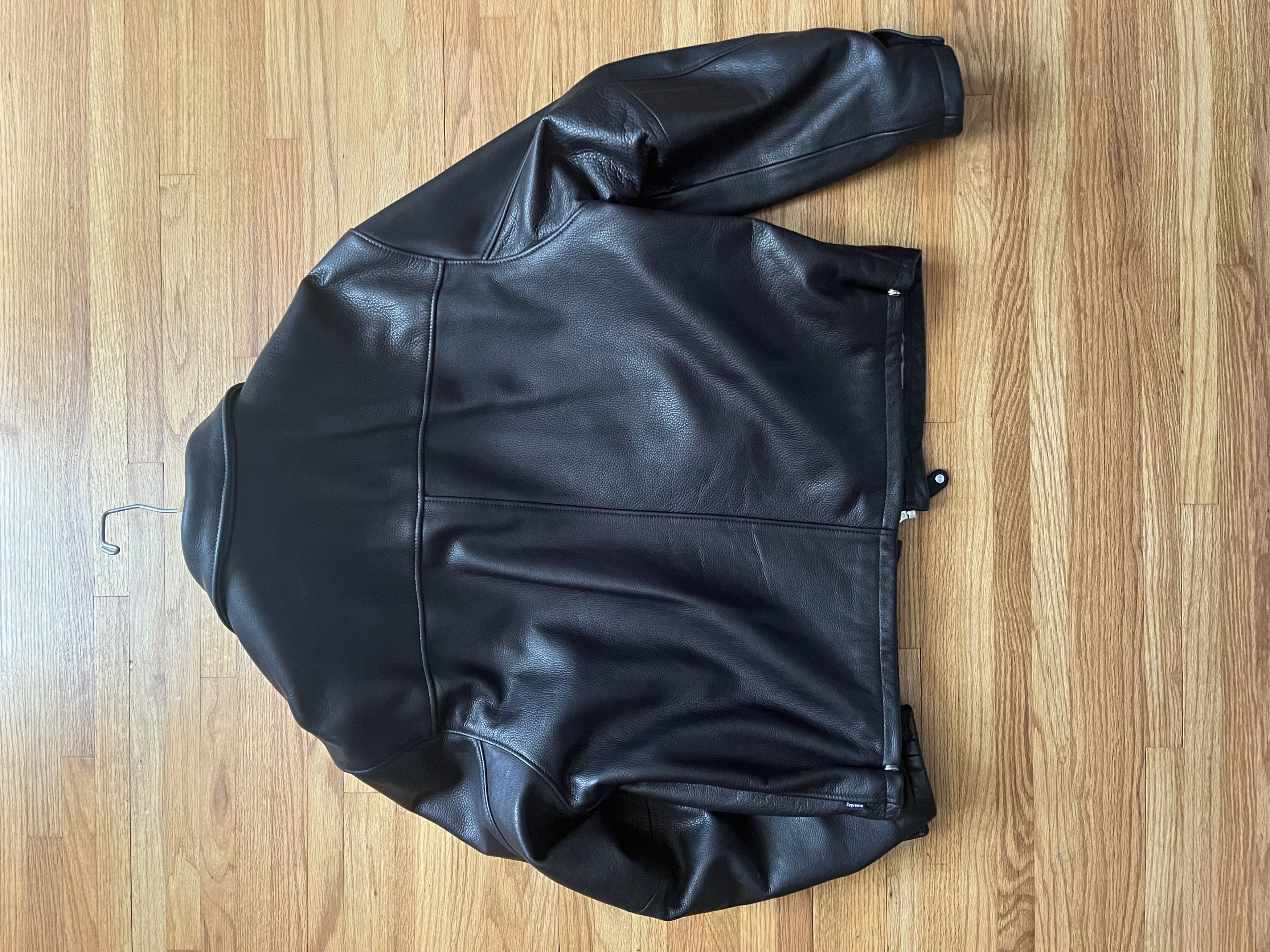 Supreme®/Schott® Leather Racer Jacket is available for purchase on 