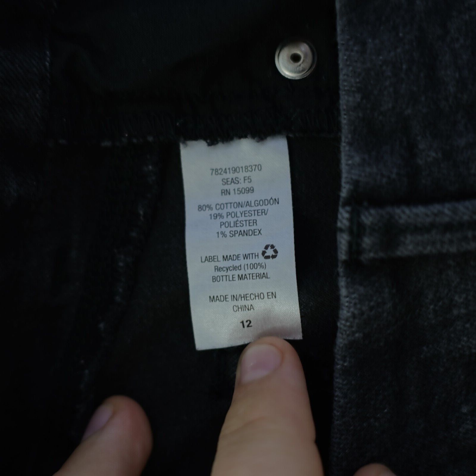 Designer Metaphor Black Denim Stretch Jeans 12 32/31 Side Zipper Pock Size 34" / US 12 / IT 48 - 7 Thumbnail