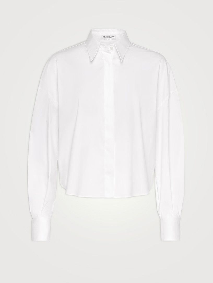 Brunello Cucinelli o1la1rc1a0425 Blouse in White Size L / US 10 / IT 46 - 1 Thumbnail