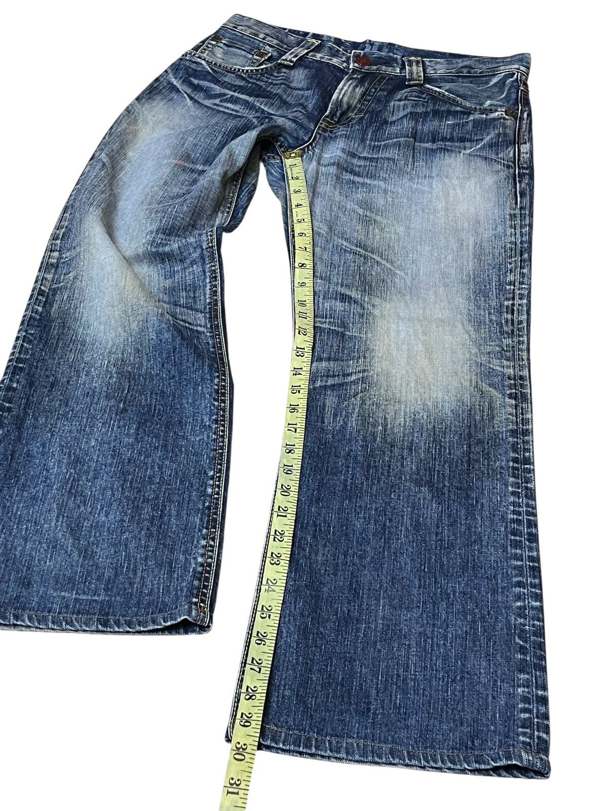 Edwin Vintage y2k EDWIN 503 BLUE TRIP straight cut whiskers jeans Size US 31 - 16 Thumbnail
