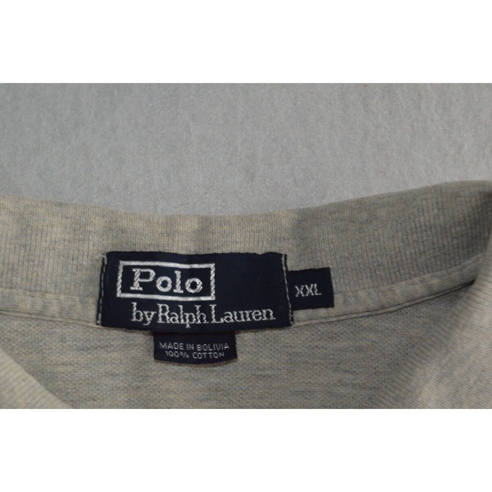 Polo Ralph Lauren VTG Polo Ralph Lauren Men's L/S Polo Shirt XXL Heavy Cotton Gray Polo Pony Logo Classic Fit Size US XXL / EU 58 / 5 - 4 Thumbnail