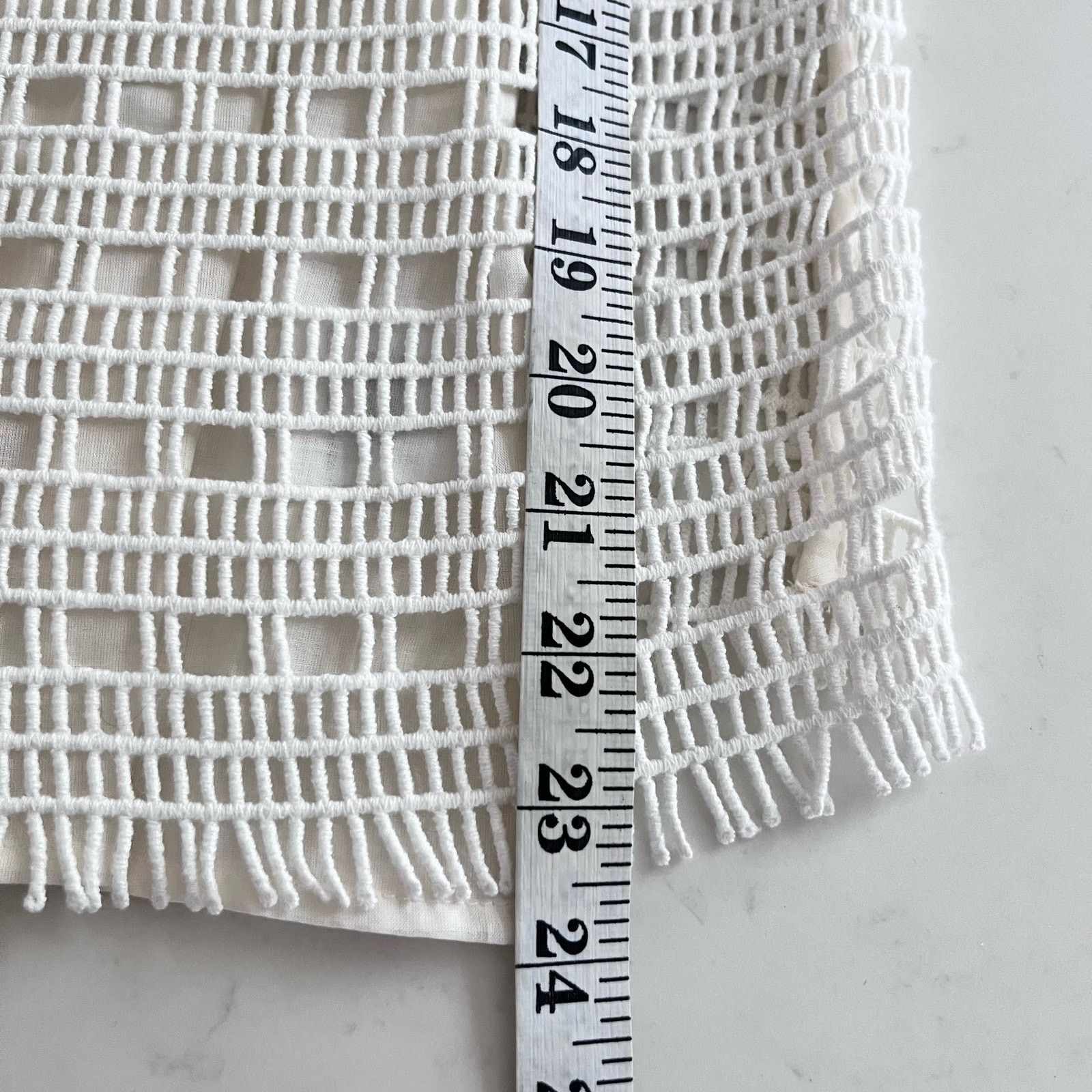 Tory Burch Tory Burch Ivory Open Knit Crochet Lace Short Sleeve Top Size M / US 6-8 / IT 42-44 - 13 Thumbnail