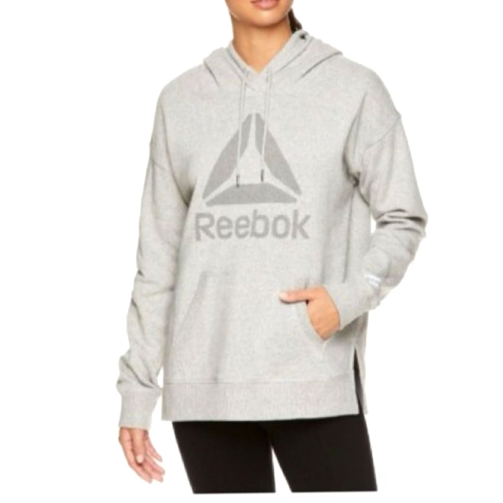 Reebok VINTAGE? Reebok Ladies Grey Heather Graphic Hoodie Size LARGE WITH TAGS Women Hoodie L Gray Graphic Size L / US 10 / IT 46 - 2 Thumbnail