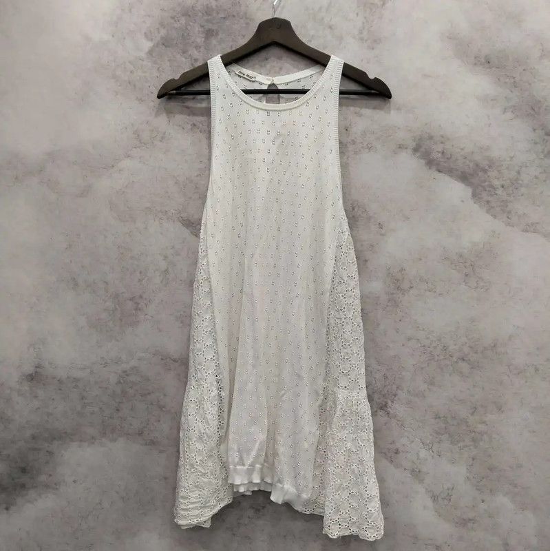 Miu Miu Miu Miu Summer White Cotton Dress 0089 Size L / US 10 / IT 46 - 1 Thumbnail