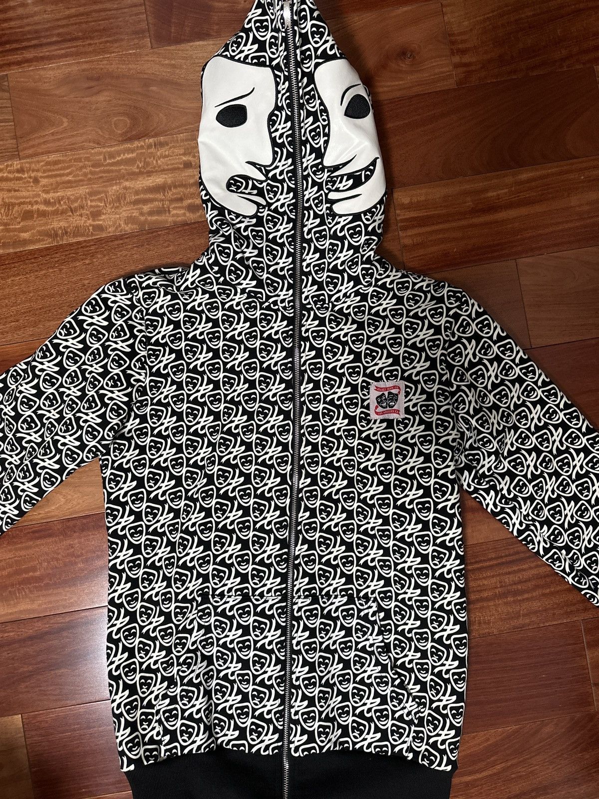 Rare Asaali Oreo Glow-In-the dark full face zip up hoodie