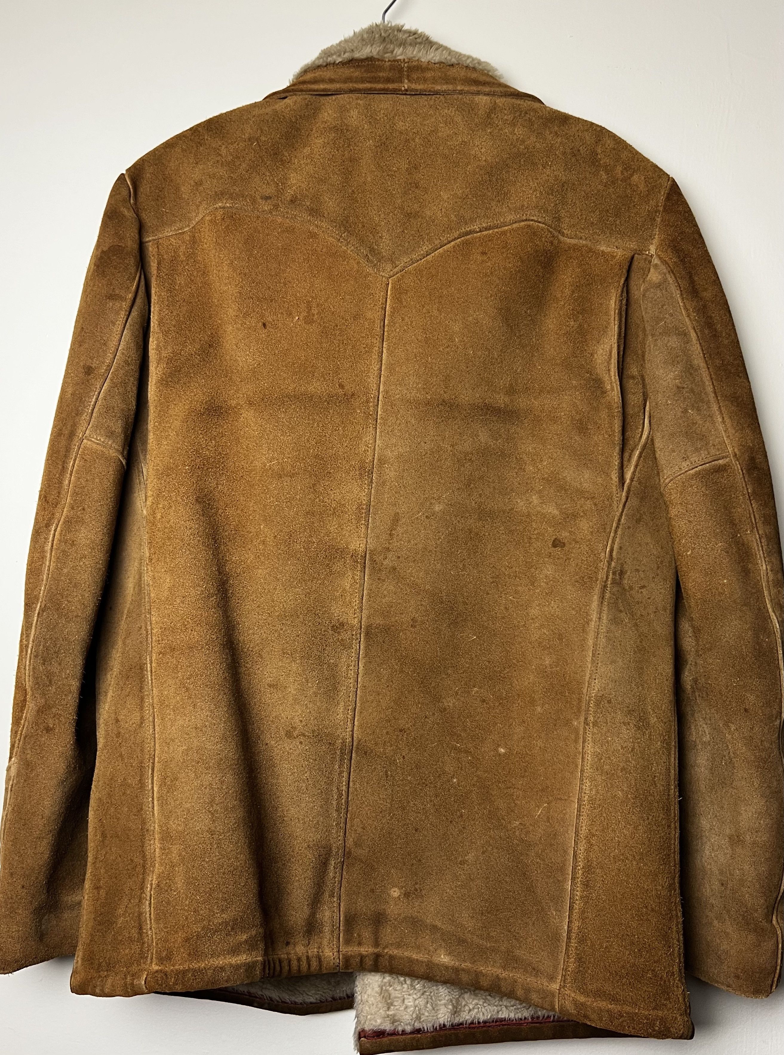 Vintage Vntg 60's Rancher Schott Bros. Brown Suede Sherpa Leather Size US S / EU 44-46 / 1 - 10 Thumbnail