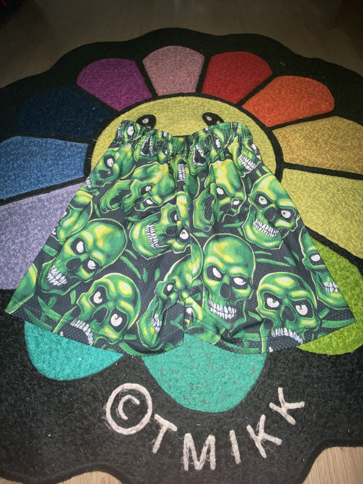 Bravest Studios Bravest Studios Mens Skull Print Mesh Graphic Shorts Green Size US 30 / EU 46 - 6 Thumbnail
