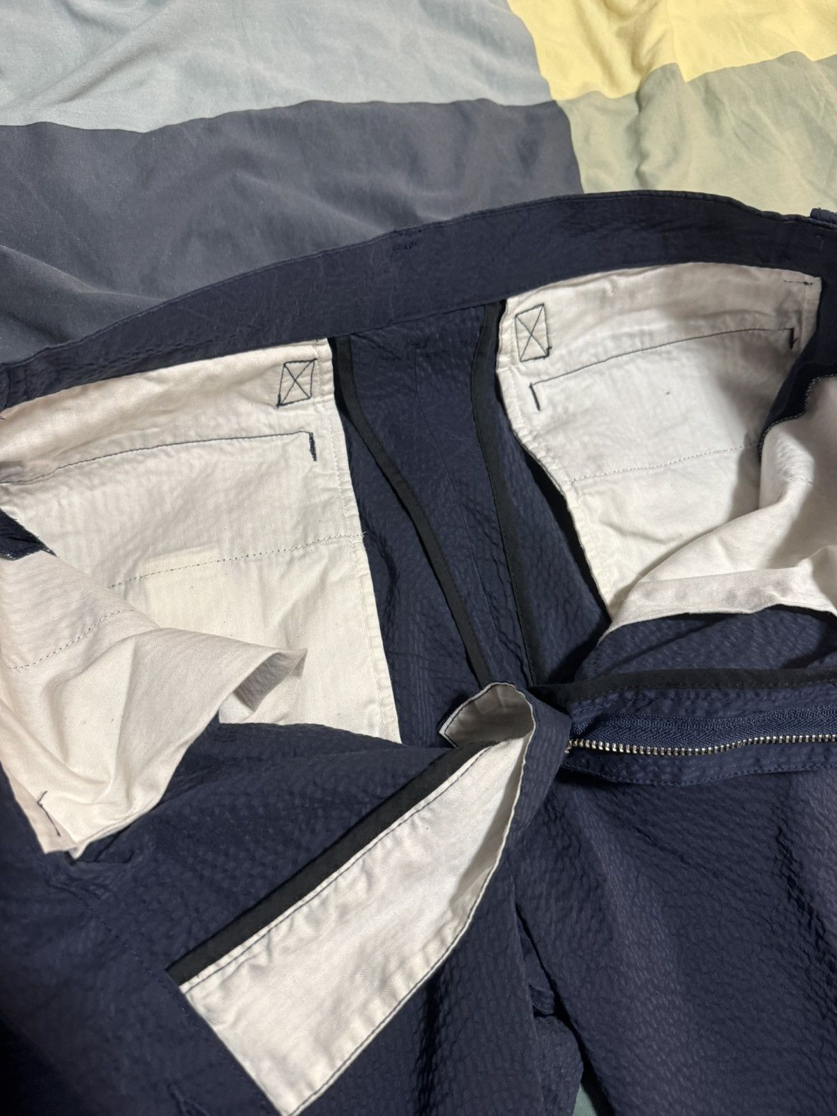 Beams Plus Beans Plus Blue/Navy Seersucker Pants (22S-BP240) Size US 31 - 9 Thumbnail