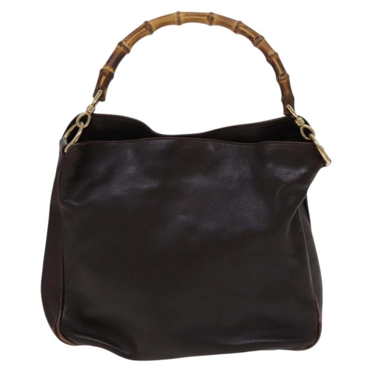 Gucci GUCCI Bamboo Handbag Leather Brown Gold 001 1705 001 1705 Size ONE SIZE - 2 Thumbnail