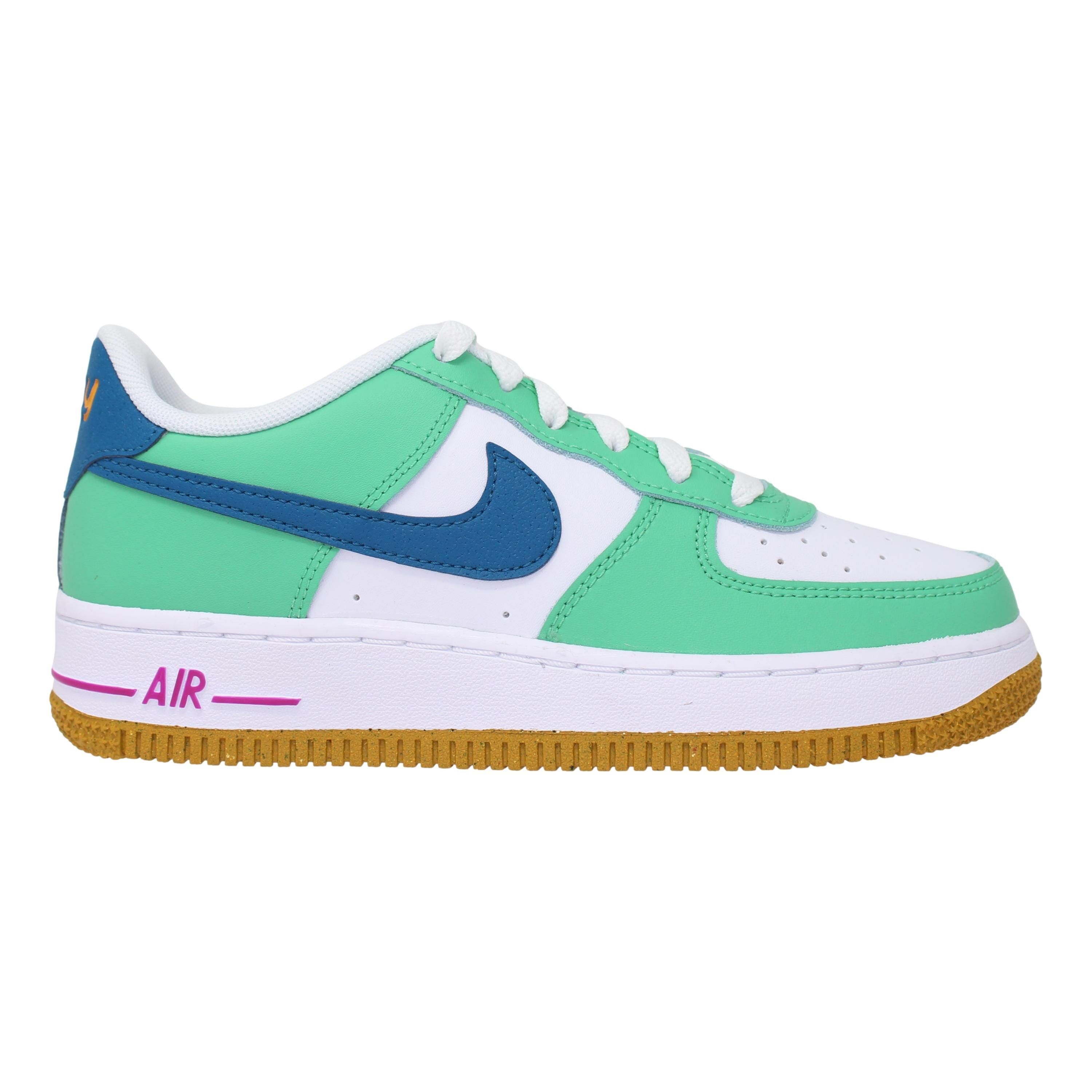 image of Nike Air Force 1 Lv8 Bg White/green Abyss-Spring Green Fj4613-100 Shoes in White/Green Abyss/Spring