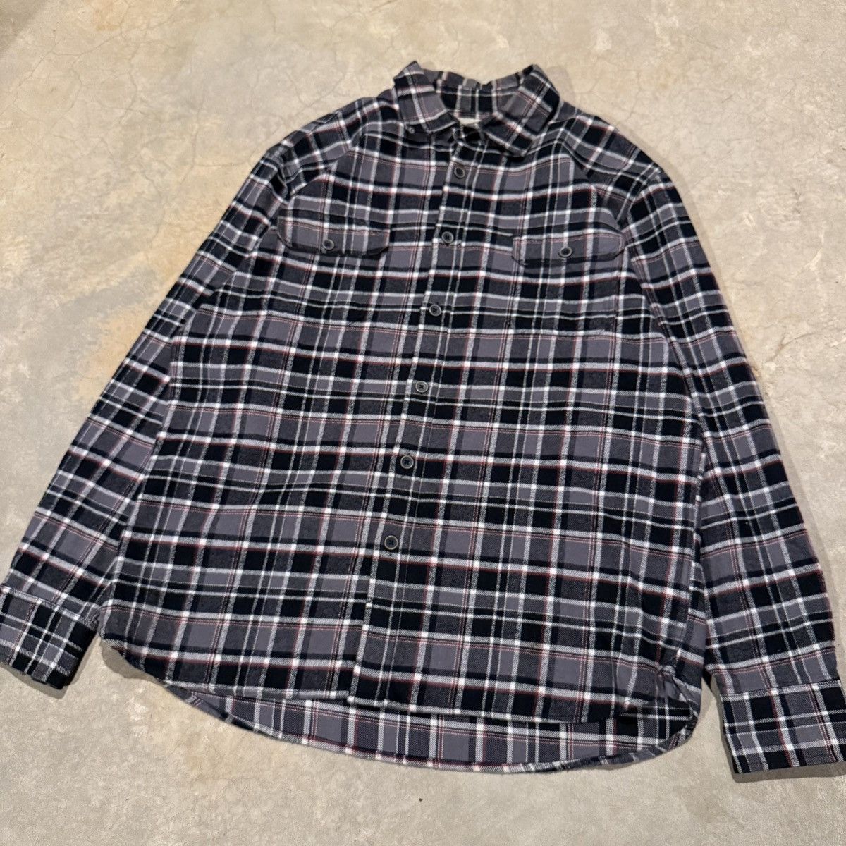 Vintage Vtg 2000s Faded Distressed Flannel Shirt ERD Grunge Skater Size US XL / EU 56 / 4 - 2 Thumbnail