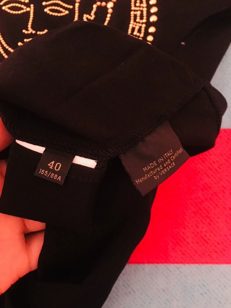 Versace Versace Black T-shirt full of diamonds Size L / US 10 / IT 46 - 2 Thumbnail