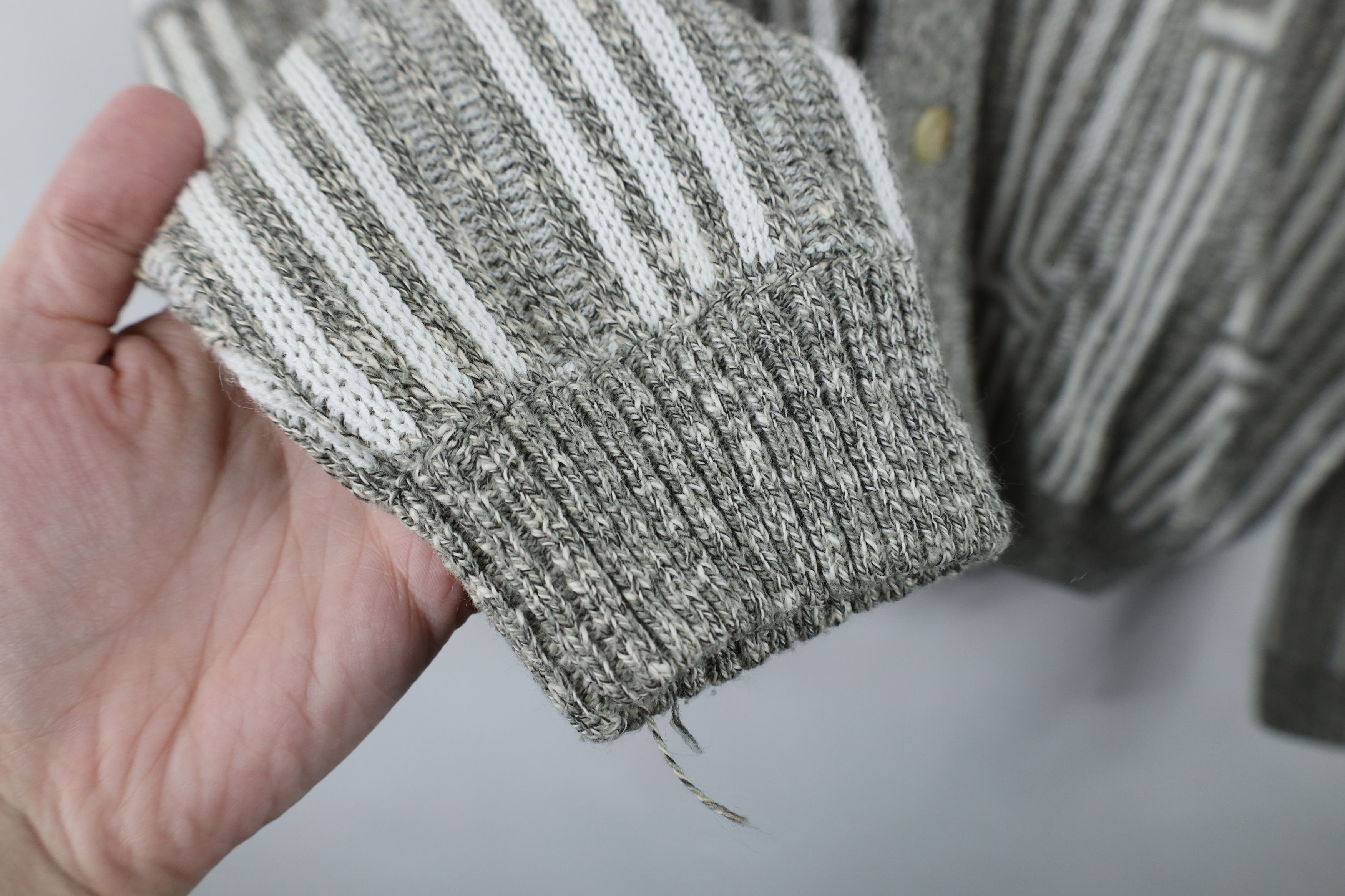 Vintage Vintage 90s Streetwear Striped Knit Button Cardigan Sweater Size US S / EU 44-46 / 1 - 8 Thumbnail