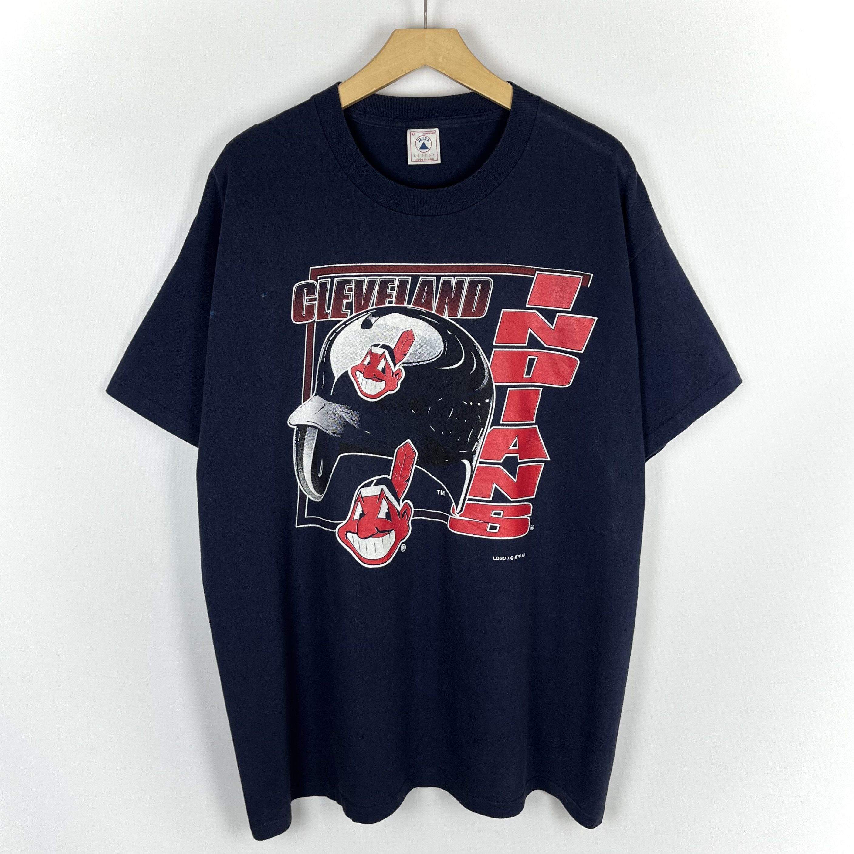 MLB Vintage MLB Cleveland Indians Rare Big Logo T Shirt 1995 Size US XL / EU 56 / 4 - 1 Thumbnail