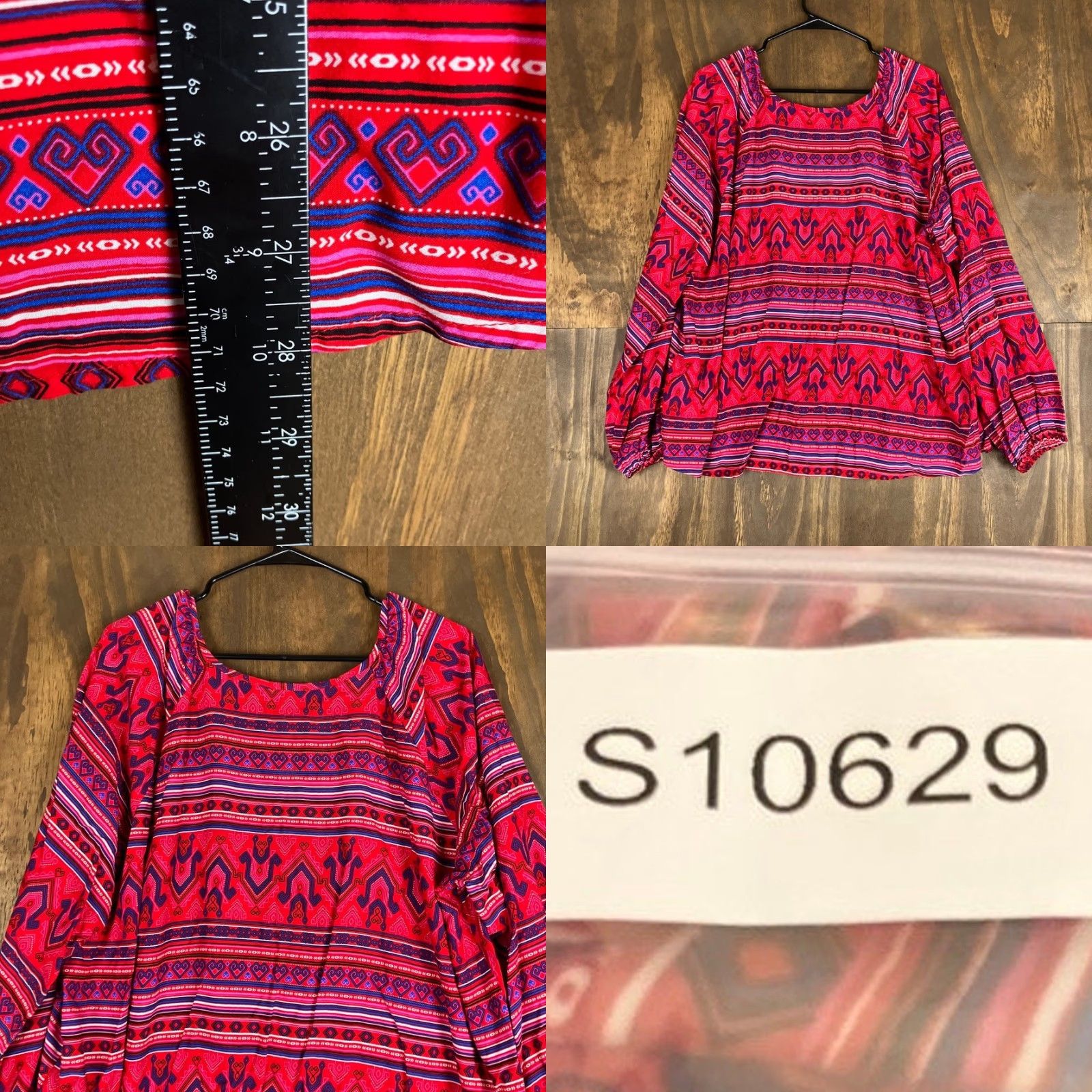 Wrangler VINTAGE Wrangler Retro Womens Shirt Red Long Sleeve V Neck Button Up Rayon XXL Size XXL / US 16-18 / IT 52-54 - 8 Thumbnail