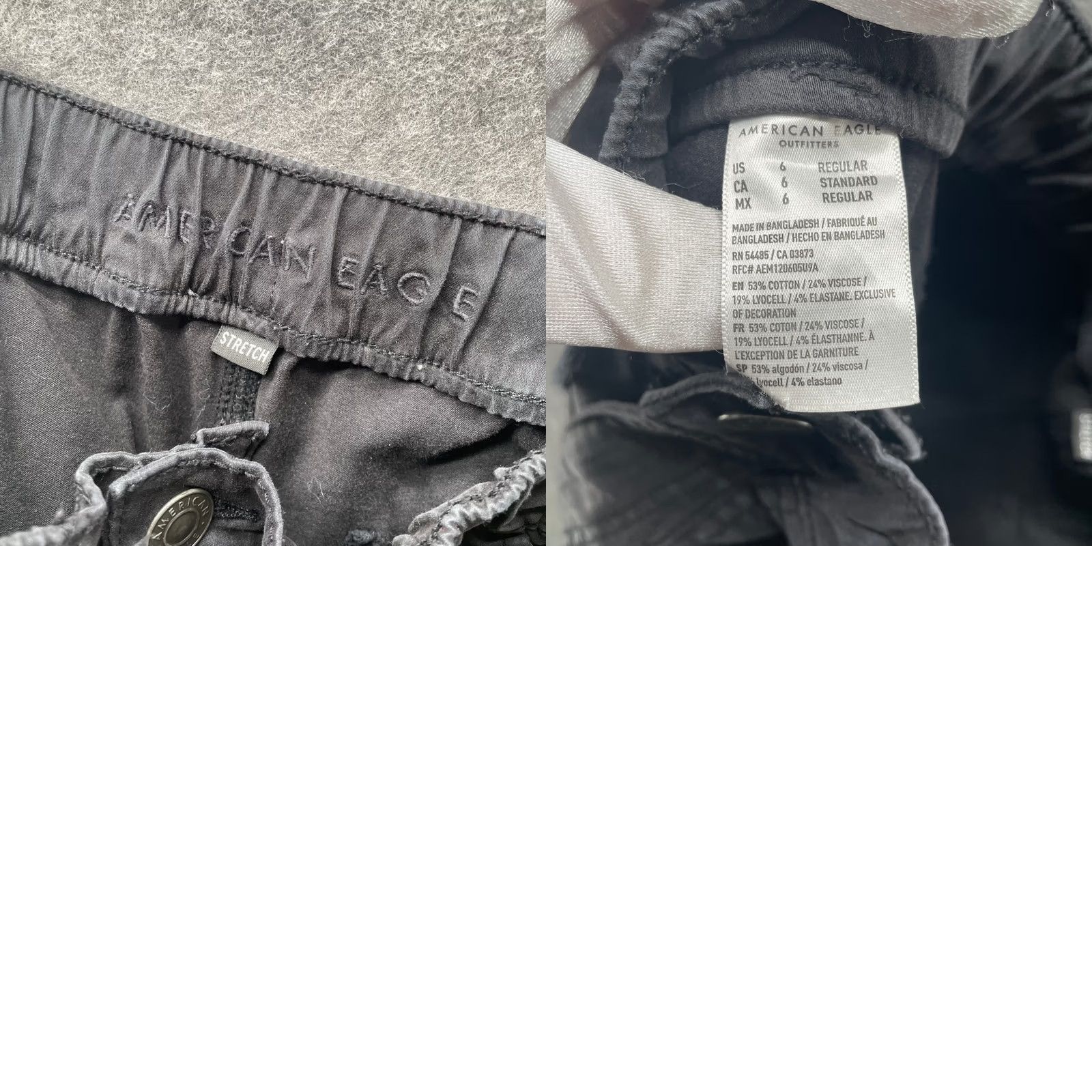 American Eagle Outfitters American Eagle Outfitters Jogger Pants Womens 6 Gray Black Zip Ankle Soft Mid Rise Cotton Blend Twill Stretch Pockets Size 28" / US 6 / IT 42 - 8 Thumbnail