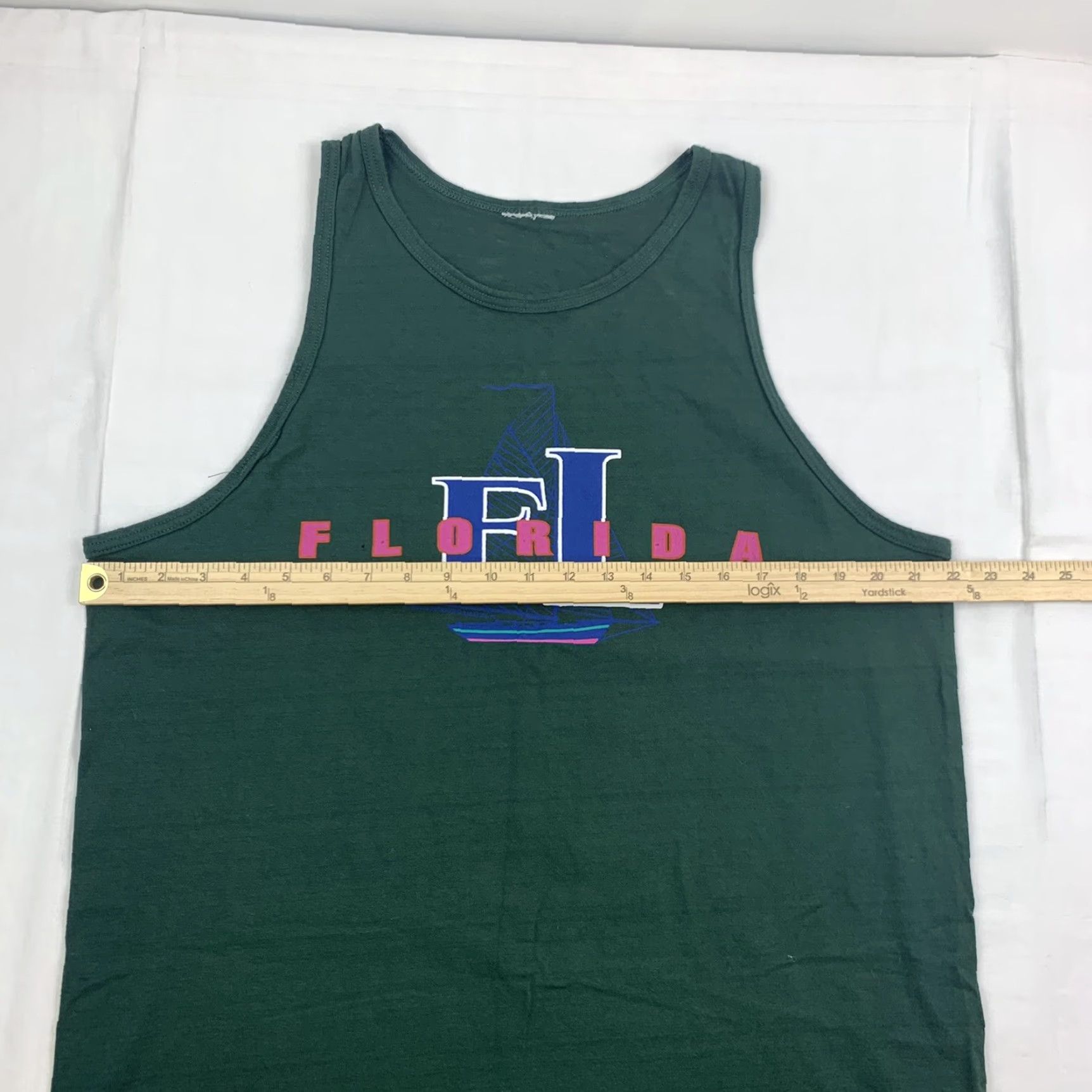 Vintage VINTAGE Florida Tank Top Men L Green 90s Beach Travel State Sailing Ocean Size US L / EU 52-54 / 3 - 6 Thumbnail