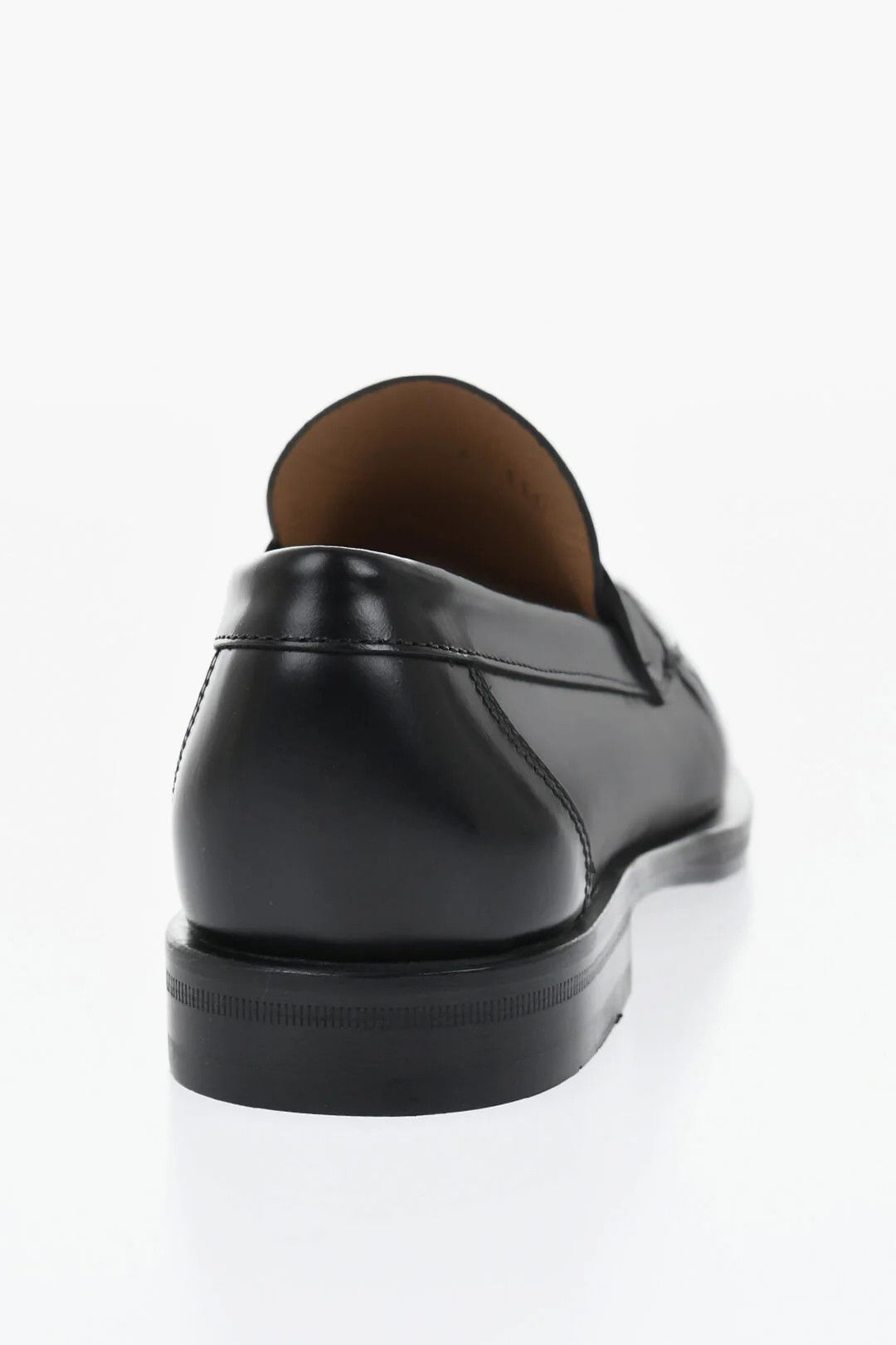 Salvatore Ferragamo og1mm0426 Brushed Leather Penny Loafers in Black Size US 7 / EU 40 - 2 Thumbnail