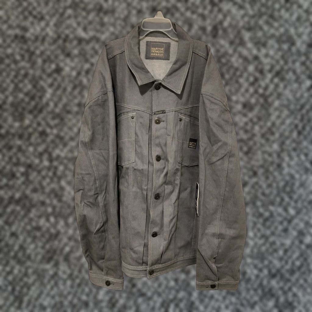Denime VINTAGE 2000s Marithe Francois Girbaud X Front Raw Gray Denim Jean Jacket 4XL Size US 39 - 1 Thumbnail