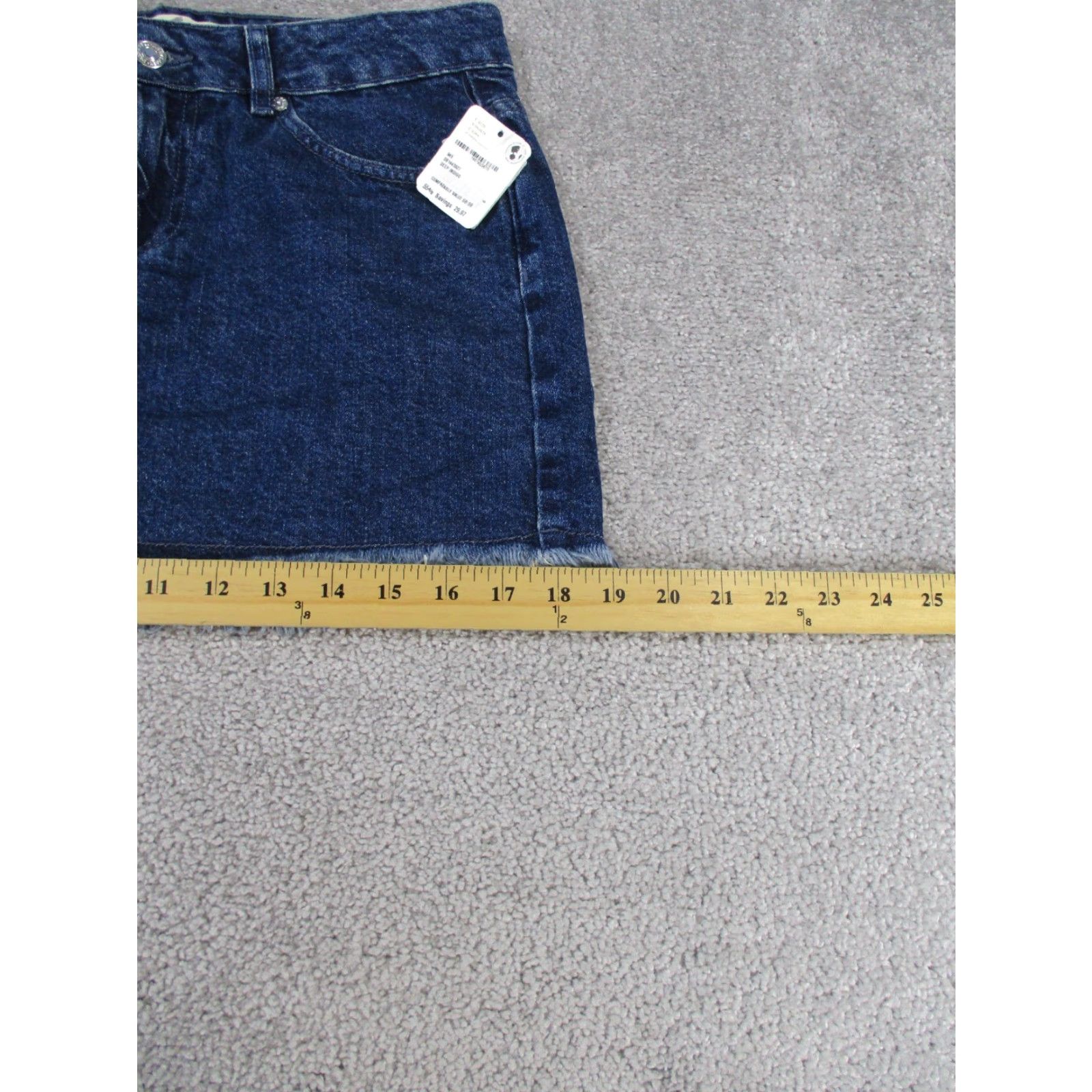 Free People FREE PEOPLE Skirt Women’s 6 Denim Mini Blue Frayed Hem Zipper Cotton Short Size 28" / US 6 / IT 42 - 4 Thumbnail