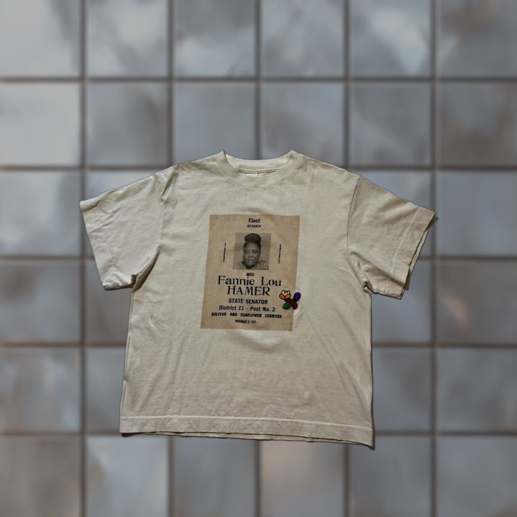 Vintage VINTAGE Everybody .World Hana Ward Ochi Projects Mrs Fannie Lou Hamer Solo Show T-Shirt Mens S Natural Shirt Size US S / EU 44-46 / 1 - 1 Thumbnail