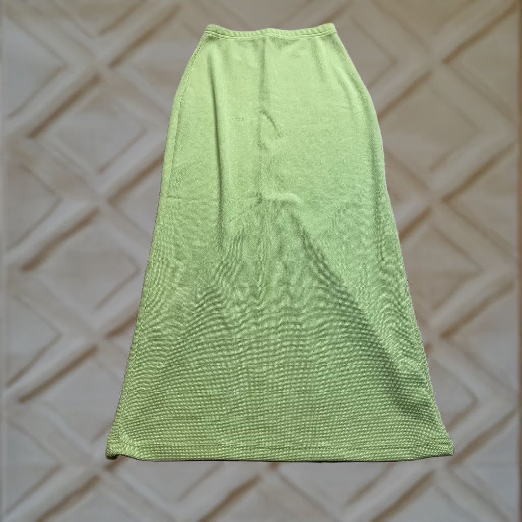 Vintage VINTAGE The Original Maxi Skirt Womens S Green Stretch Elastic Waist Long Polyester Skirt Women Green Maxi Vintage Size 28" / US 6 / IT 42 - 1 Thumbnail