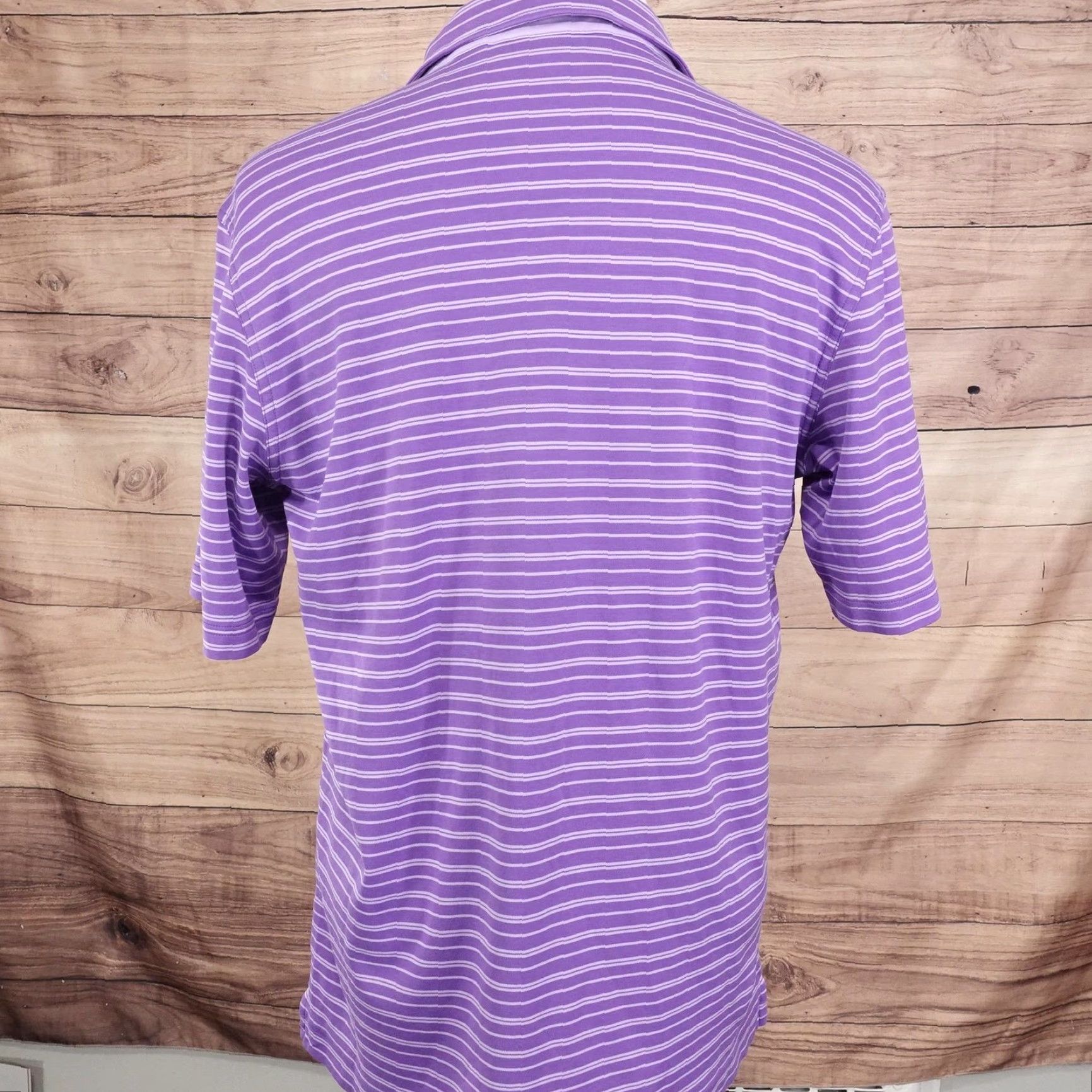 Vintage Bobby Jones Polo Shirt Men Medium Purple Striped Golf 100% Pima Cotton Casual Short Sleeve Size US M / EU 48-50 / 2 - 5 Thumbnail