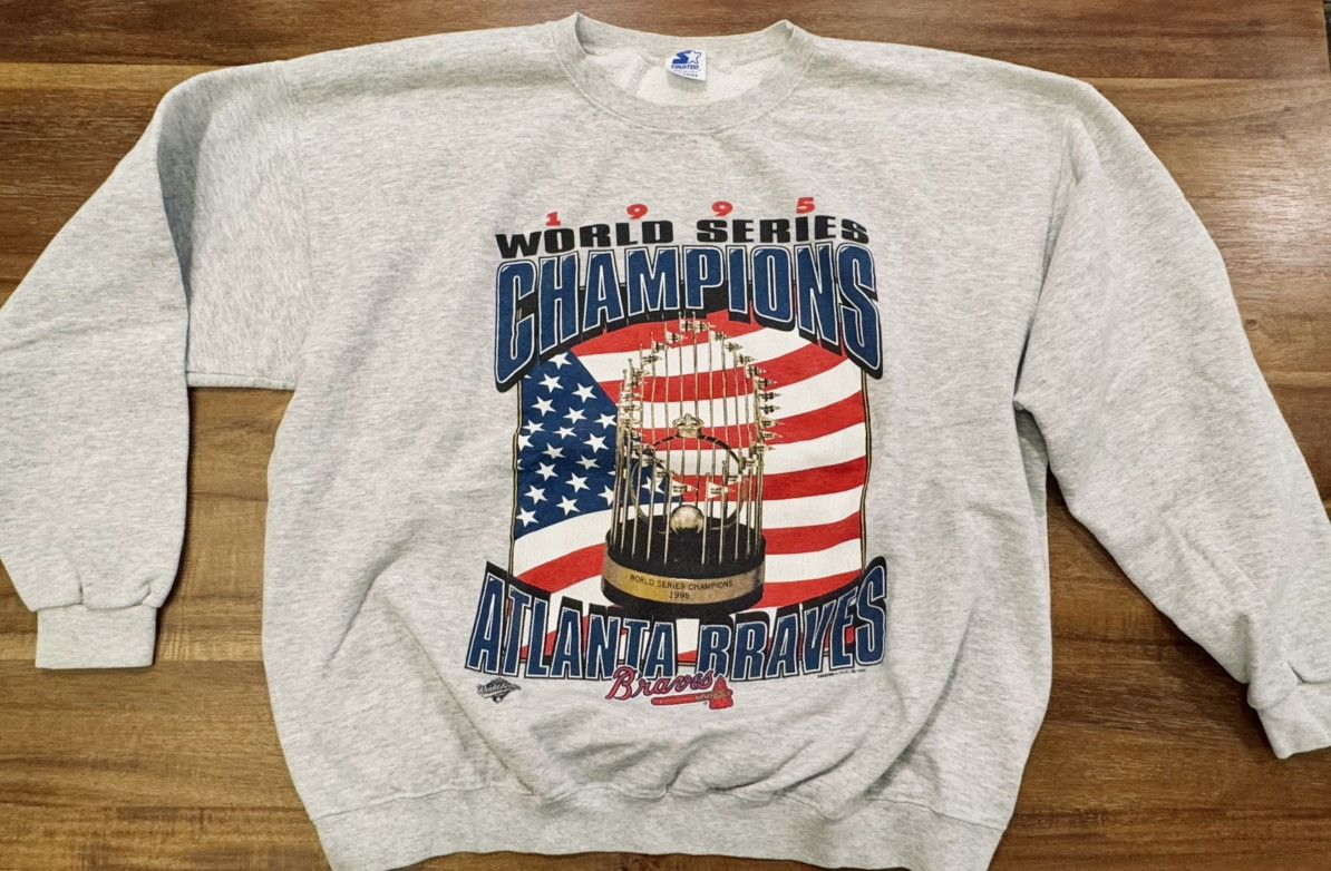 Starter × Vintage Vintage 1995 MLB Atlanta Braves WORLD SERIES Crewneck Sz XL Size US XL / EU 56 / 4 - 8 Thumbnail