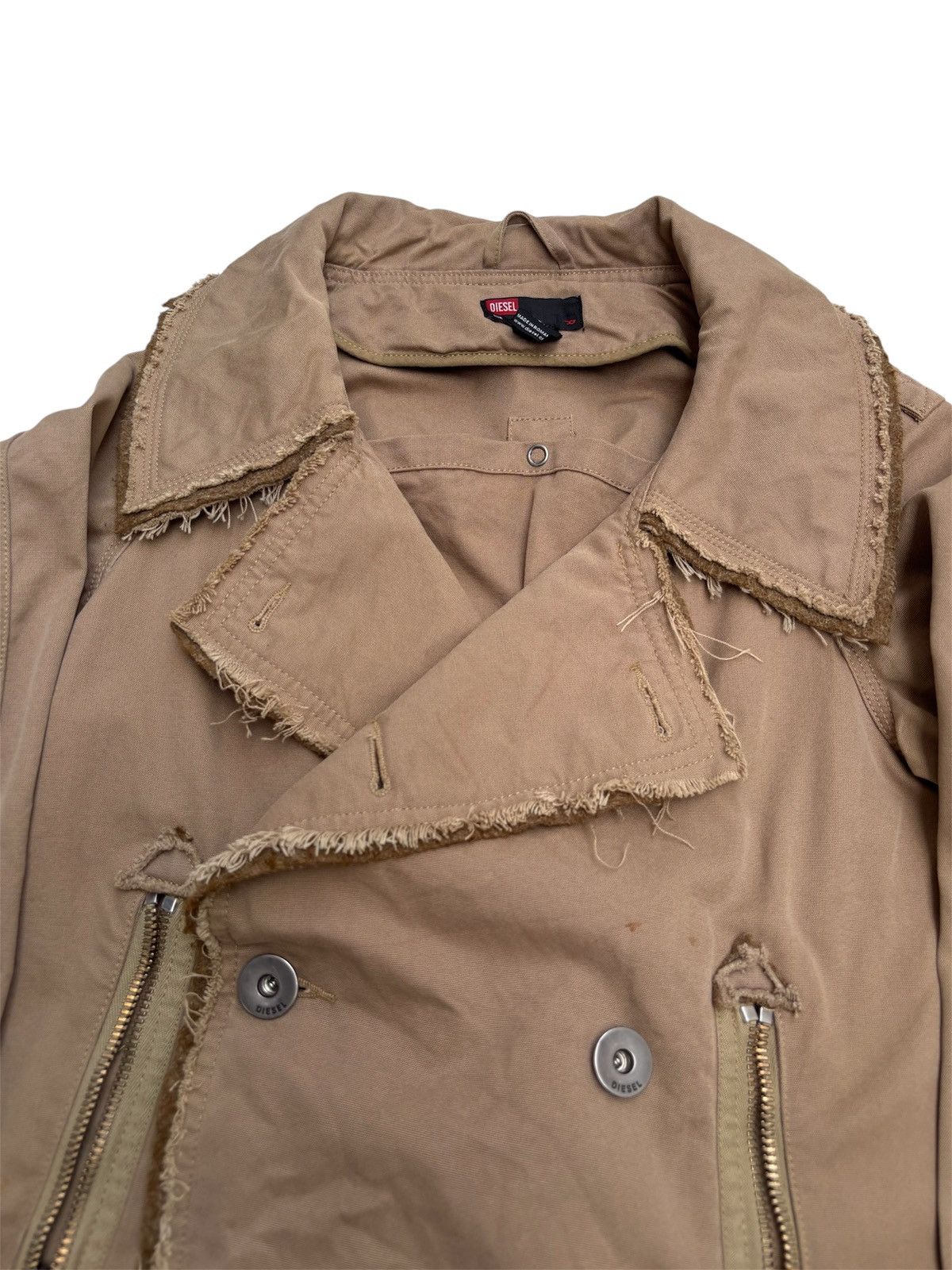 Diesel Y2K Distressed Double Breasted Coat Size US S / EU 44-46 / 1 - 2 Thumbnail