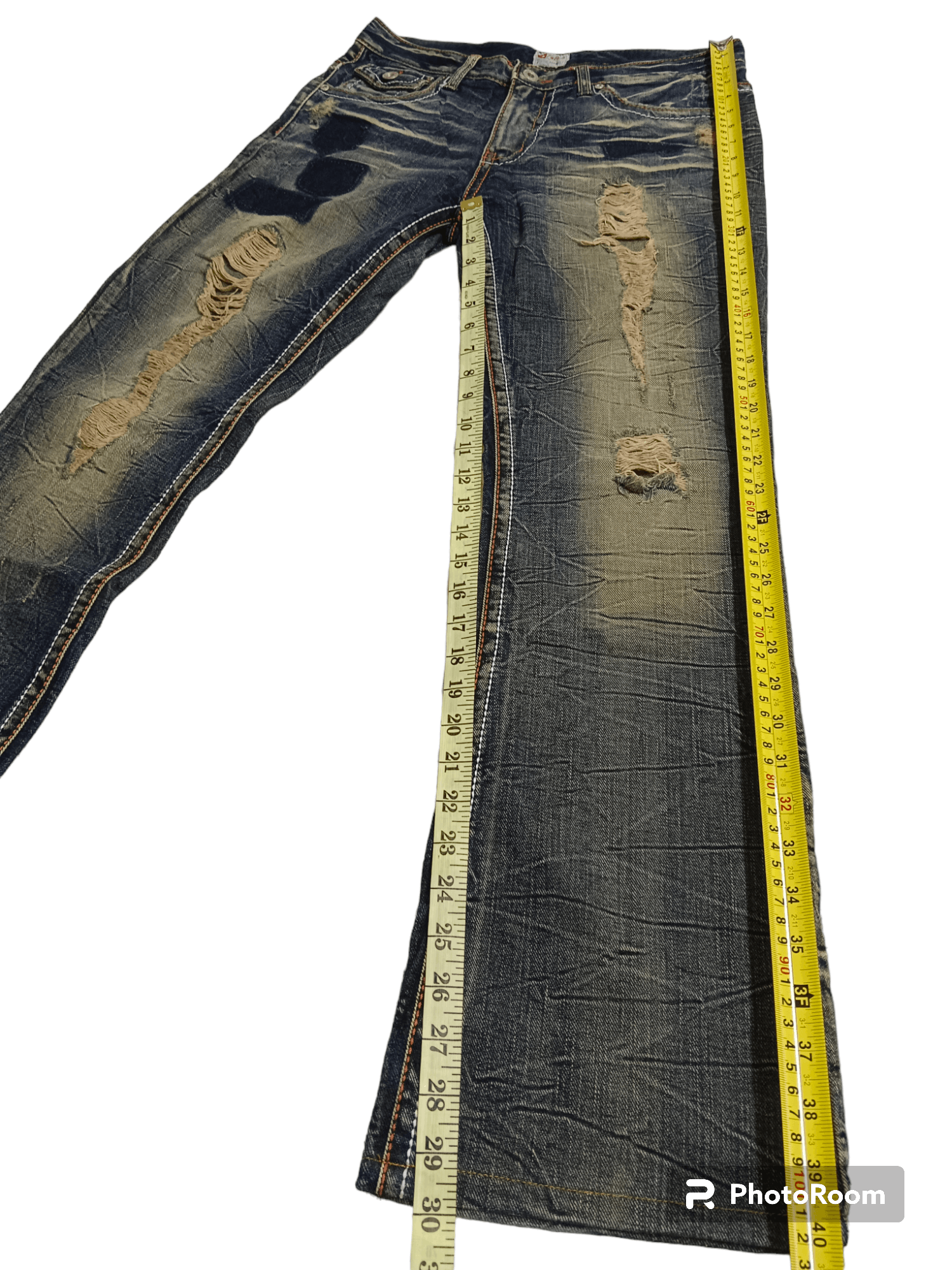 If Six Was Nine Rare!! Hysteric Distressed Flare Jeans Size US 31 - 15 Thumbnail