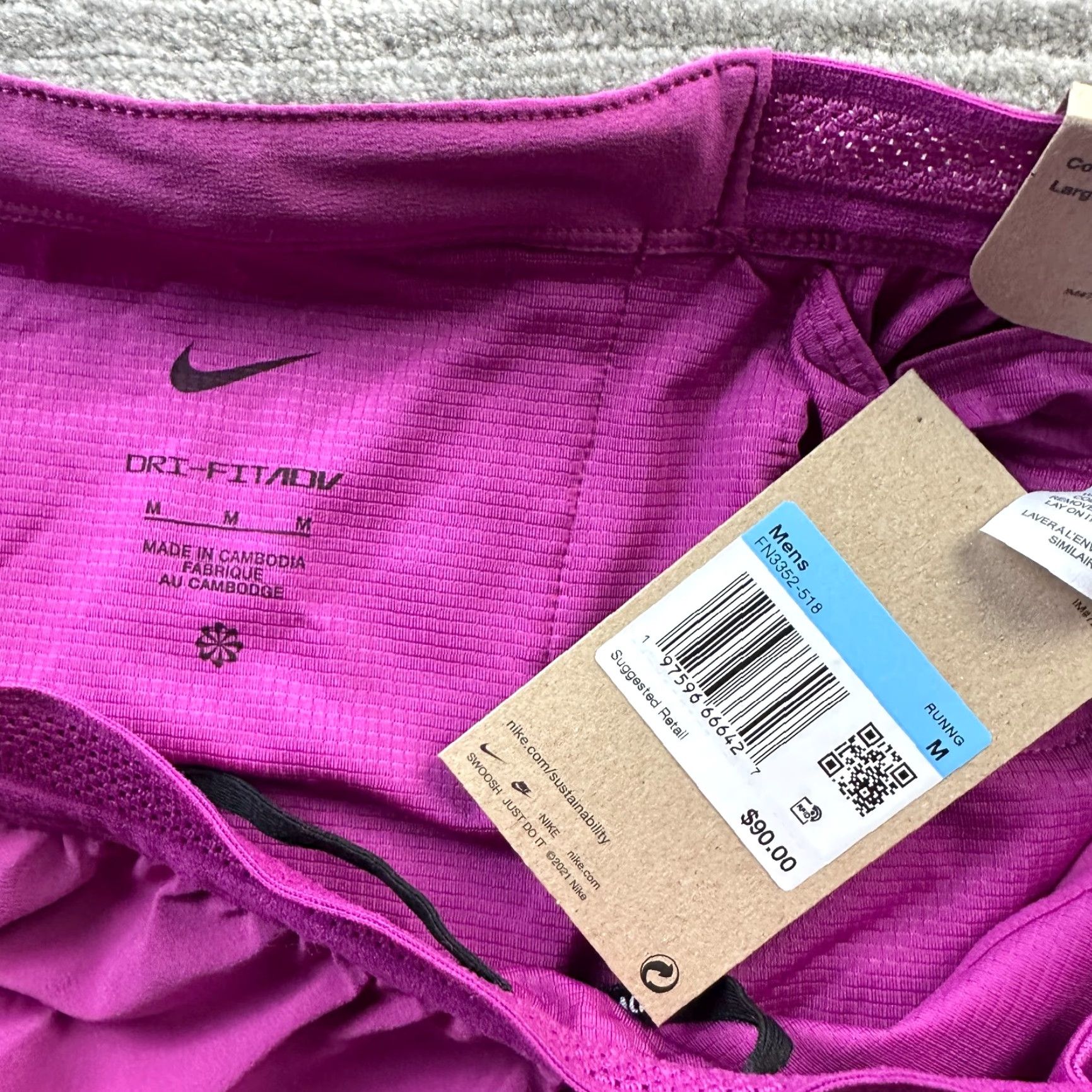 Nike Nike Aeroswift Shorts Mens Medium Purple 4" Running Dri Fit ADV Racing Size US 31 - 5 Thumbnail