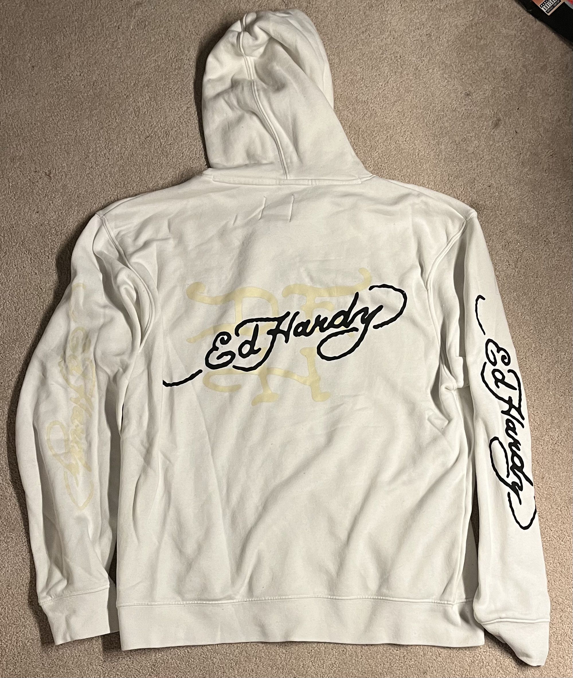 Ed Hardy JAPAN DRAGON IVORY PULLOVER HOODIE Size US M / EU 48-50 / 2 - 2 Thumbnail