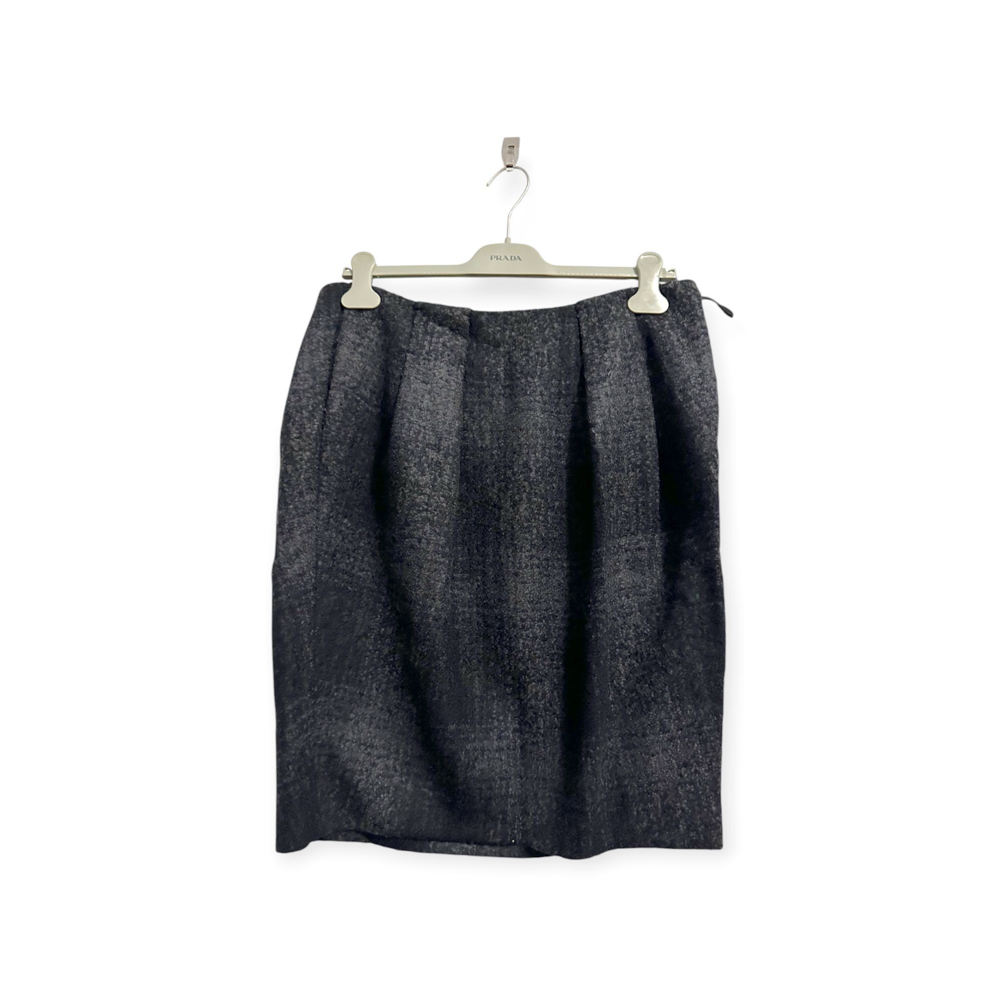 Prada Prada FW2009 Gray Plaid Wool Pencil Skirt IT 46 Made in Ital Size 32" / US 10 / IT 46 - 2 Thumbnail