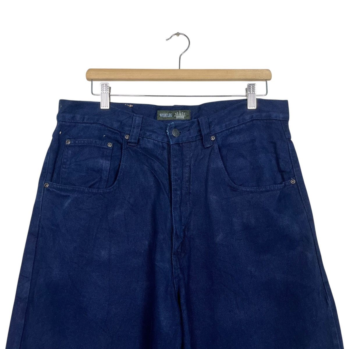 American Apparel Vintage Wideleg Dark Blue Denim Jeans Size US 35 - 2 Thumbnail