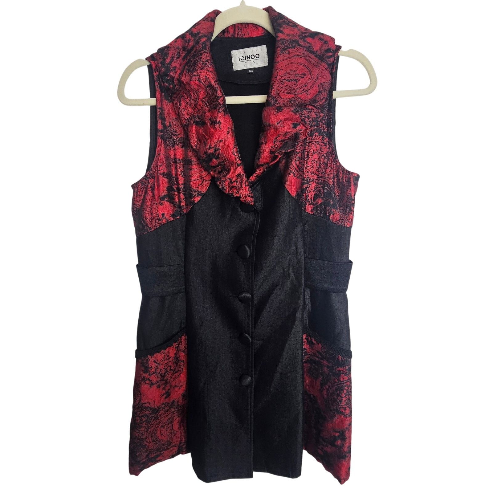 Vintage Vintage ICINOO Womens Silk Vest Size S Whimsigoth Steampunk Size M / US 6-8 / IT 42-44 - 1 Thumbnail