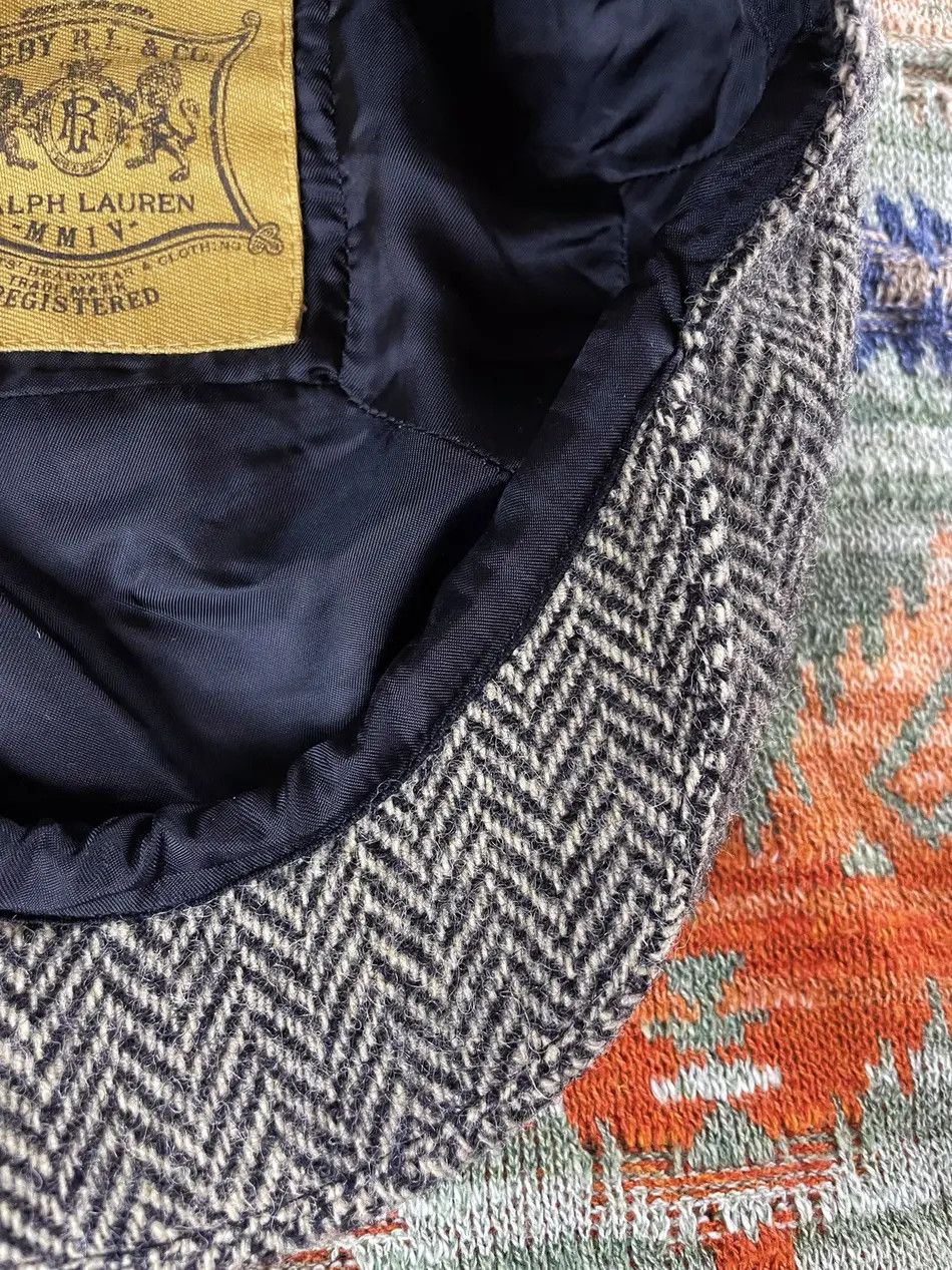 Ralph Lauren × Rugby Ralph Lauren RL Rugby Wool Tweed Thick Flat Cap Beret Hat Peaked Cap Size ONE SIZE - 5 Thumbnail