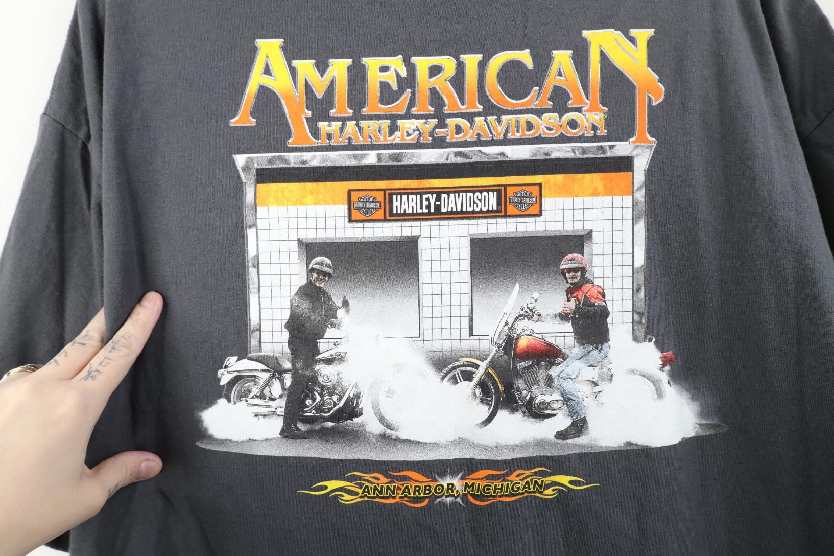 Harley Davidson Vintage Y2K 2005 Harley Davidson Fire Flames Arbor T-Shirt Size US XL / EU 56 / 4 - 10 Thumbnail