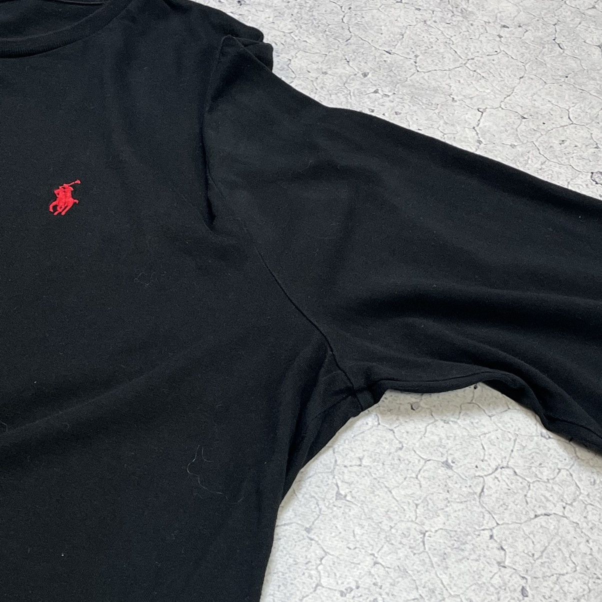 Polo Ralph Lauren × Vintage Polo Ralph Lauren Crew Neck Long Sleeve – Black Red Logo Size US XL / EU 56 / 4 - 4 Thumbnail