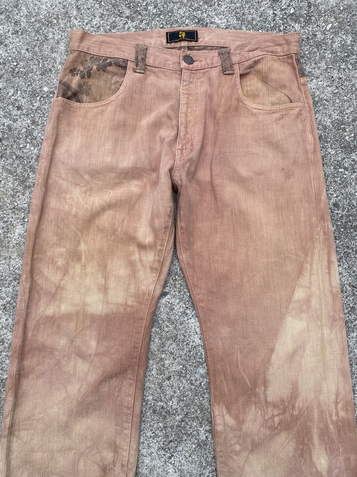 Japanese Brand 1990s - Zen Kyoto Traditional Japan Motif Washed Denim Size US 34 / EU 50 - 5 Thumbnail