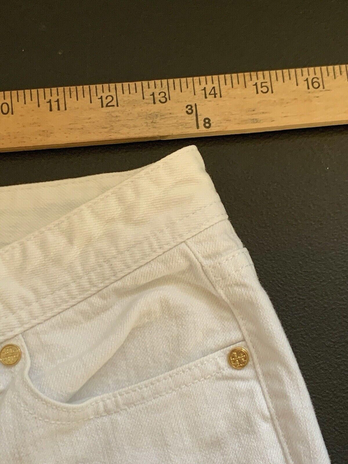 Tory Burch Tory Burch Womens Mid Rise Straight Cropped Jeans White Size 42" / US 20 - 7 Thumbnail