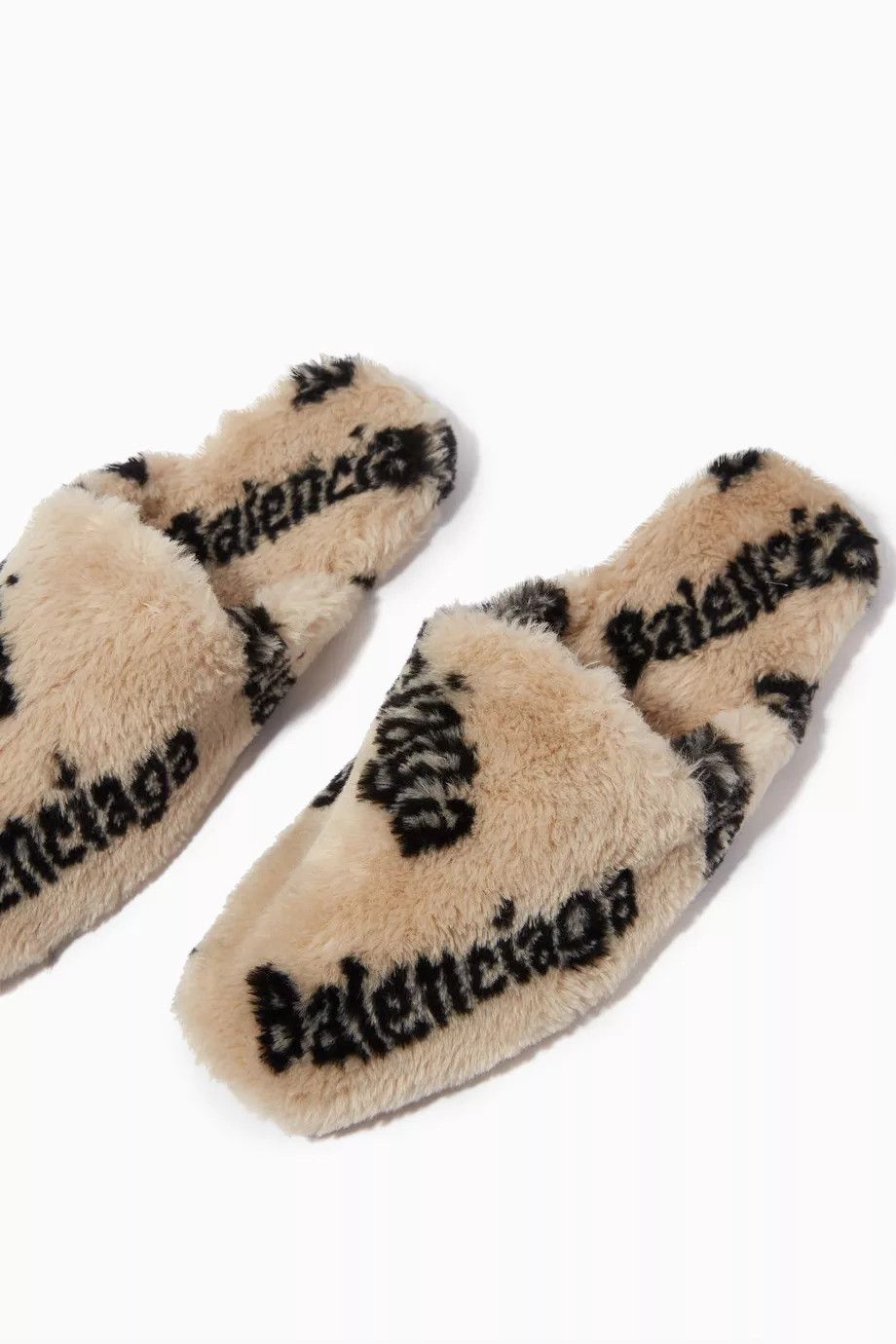 Balenciaga o1in1g0824 Teddy Mule Allover Logo in Beige/Black Size US 8 / IT 38 - 4 Thumbnail
