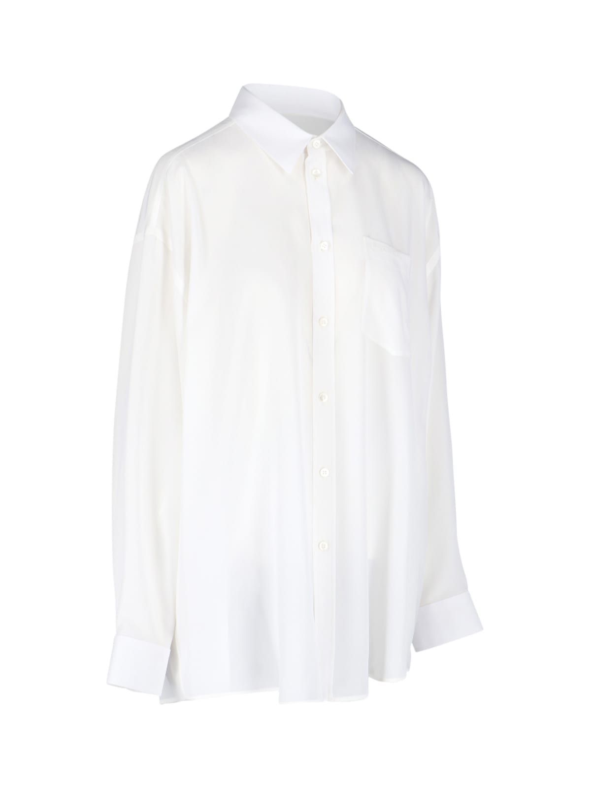 Balenciaga o1bcso1str1124 Fluid Blouse Shirt in White Size M / US 6-8 / IT 42-44 - 2 Thumbnail