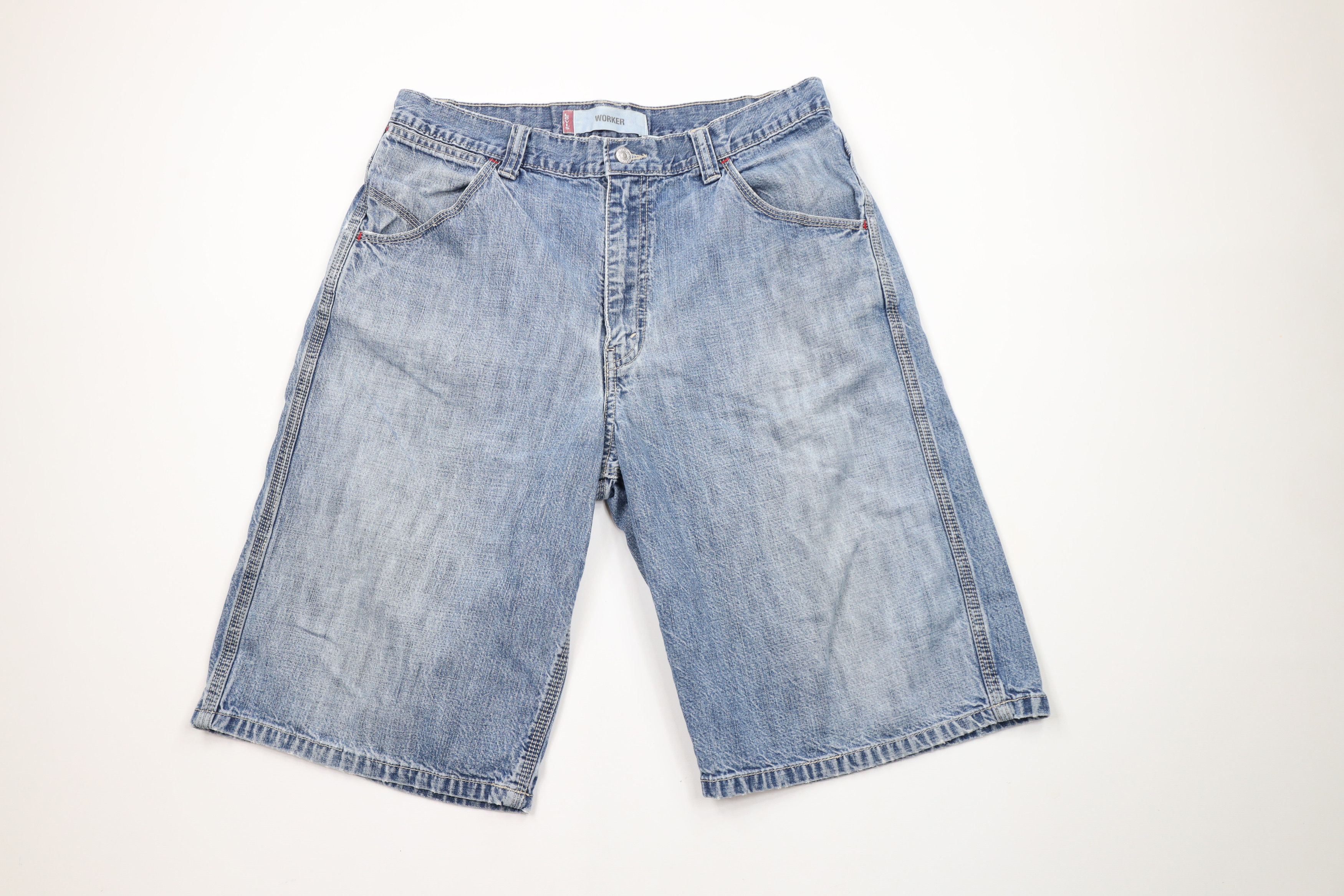 Levi's × Vintage Vintage Y2K Levis Baggy Carpenter Worker Denim Shorts Jorts Size US 33 - 1 Thumbnail