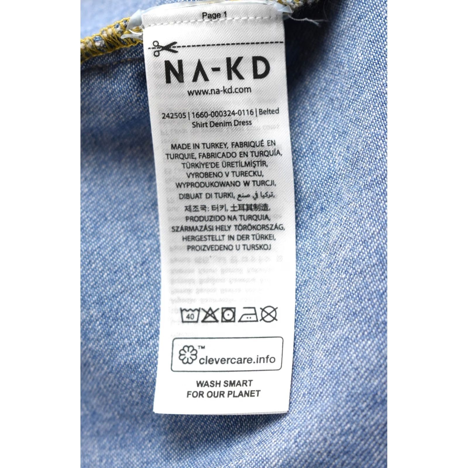 Vintage NA-KD Belted Shirt Denim Dress Women's EU 34 Button Up Mini Blue Dress Jeans Cotton Long Sleeve Polo Neck Spread Collar Vintage No Size XXS / US 00 / IT 34 - 6 Thumbnail