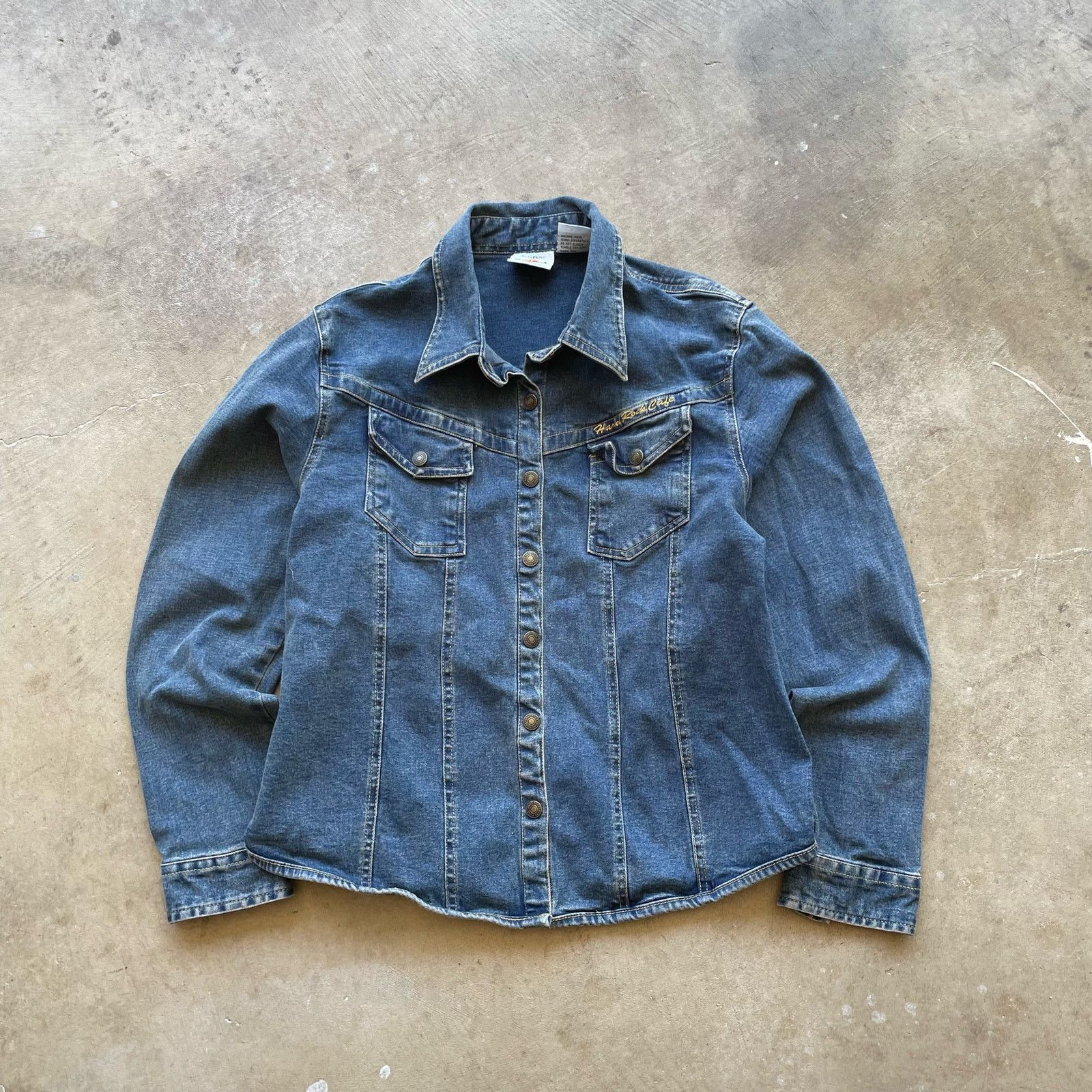 Vintage VINTAGE HARD ROCK CAFE COTTON DENIM JACKET WOMENS SMALL Size S / US 4 / IT 40 - 1 Thumbnail