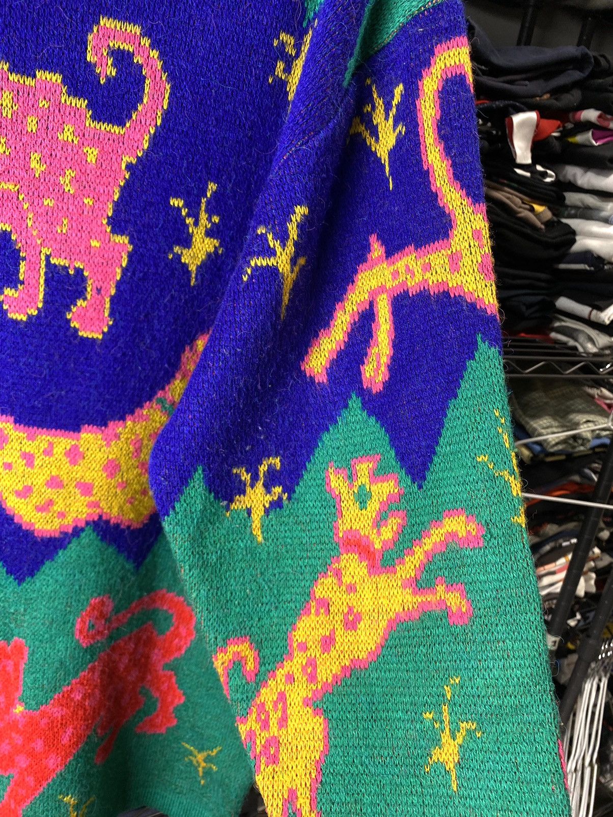 Vintage Rare! Vintage Abstract Colourful LSD Art Knit Sweater Japan Size US L / EU 52-54 / 3 - 7 Thumbnail