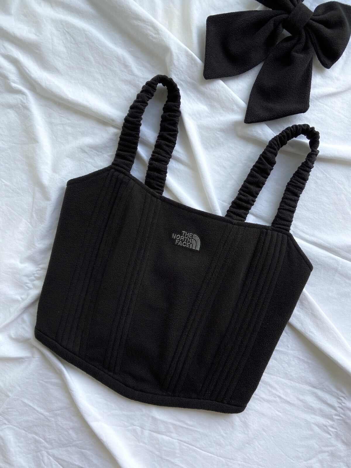Handmade Handmade The North Face Black Fleece Women's Crop Top Corset Size S / US 4 / IT 40 - 6 Thumbnail