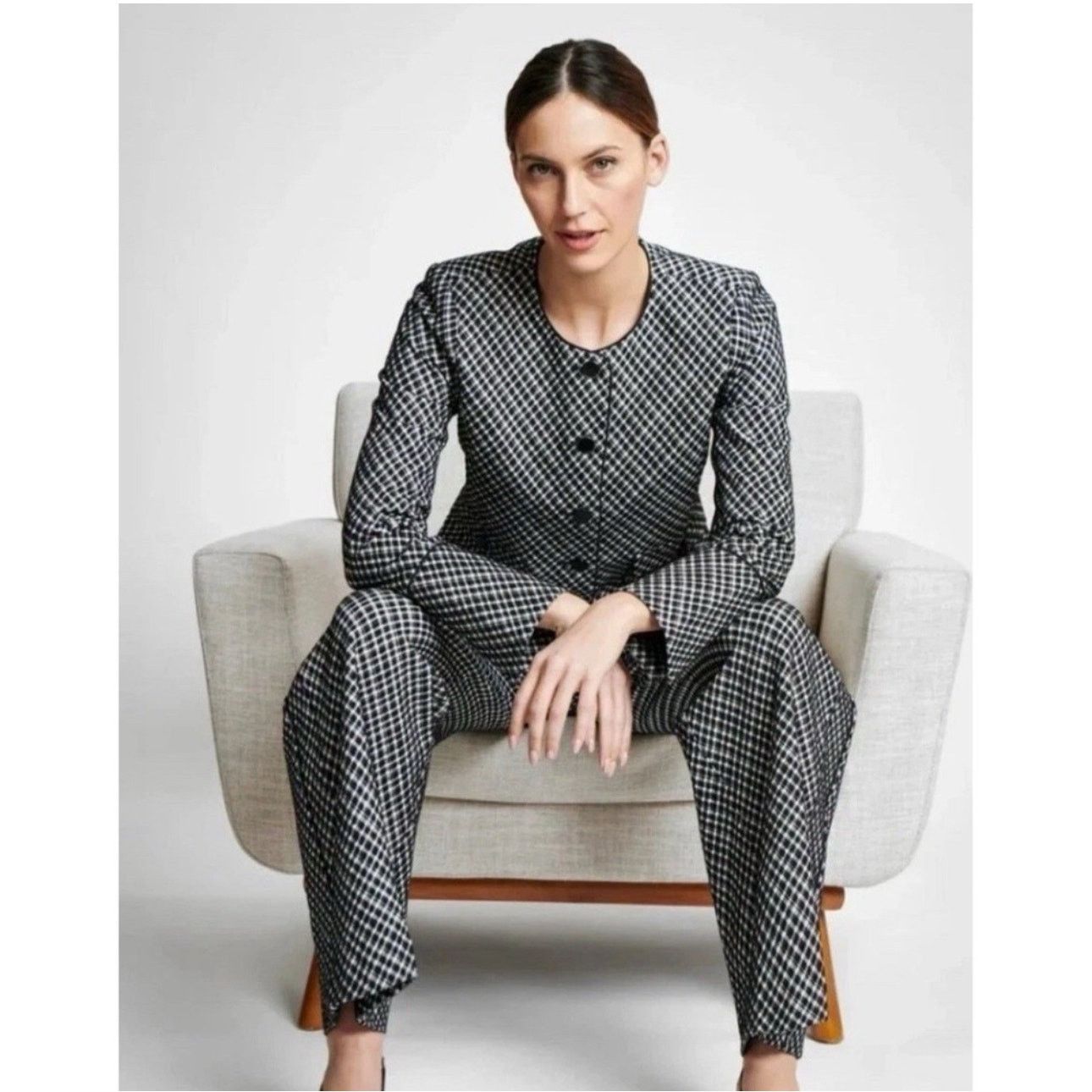 Spanx NWT Spanx Ponte Jacquard Plaid Lady Jacket Black White Size L / US 10 / IT 46 - 2 Thumbnail