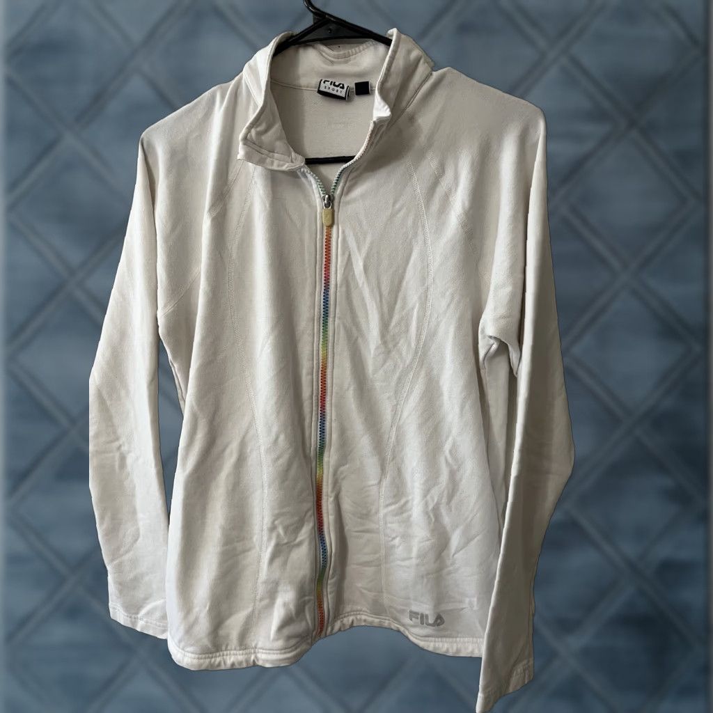 Fila FILA Sport Women's Sweater Zip Up Running Jogging White Large Size L / US 10 / IT 46 - 1 Thumbnail